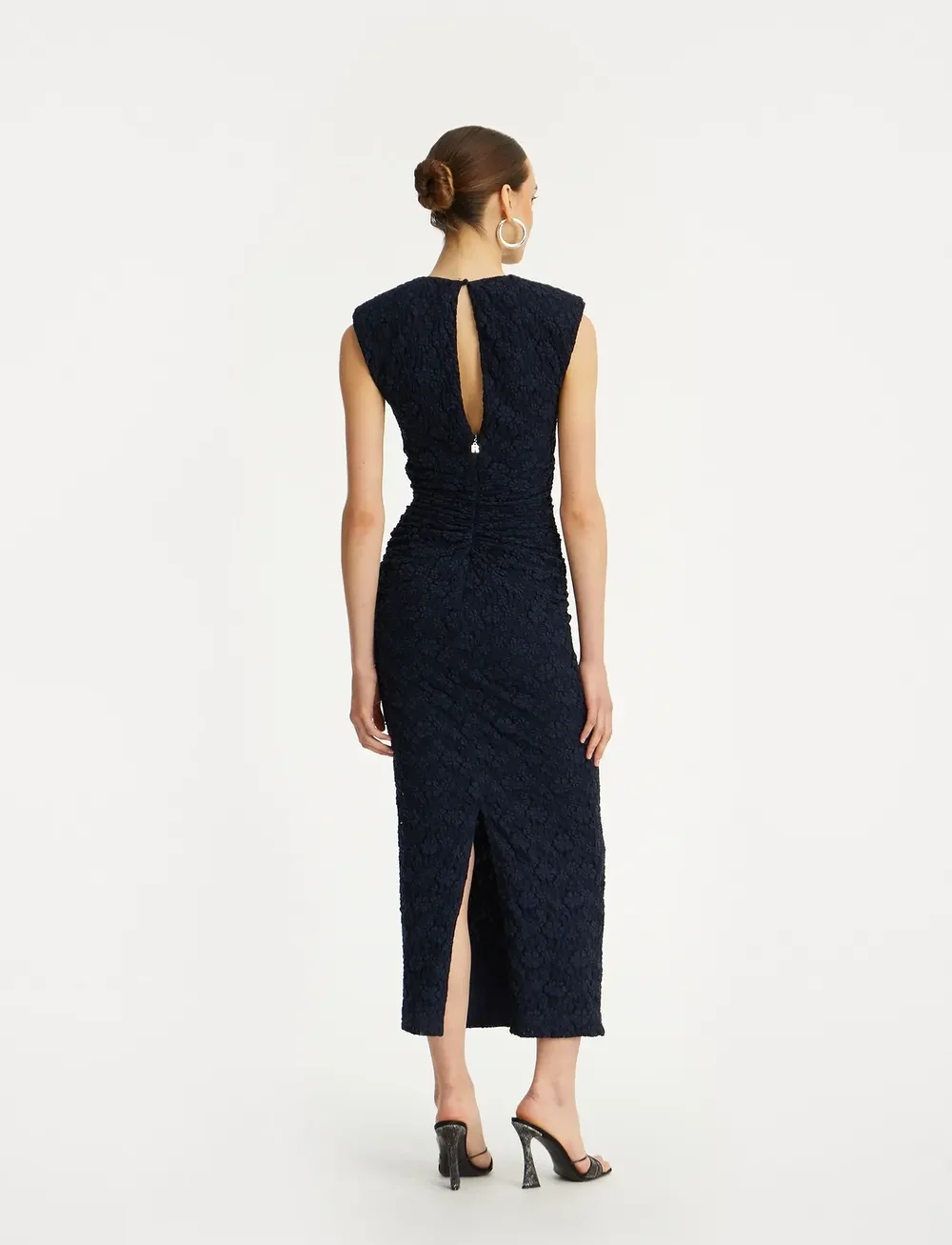 ROTATE Birger Christensen - LACE LONG MIDI DRESS - cocktailkjoler - navy blazer - 3
