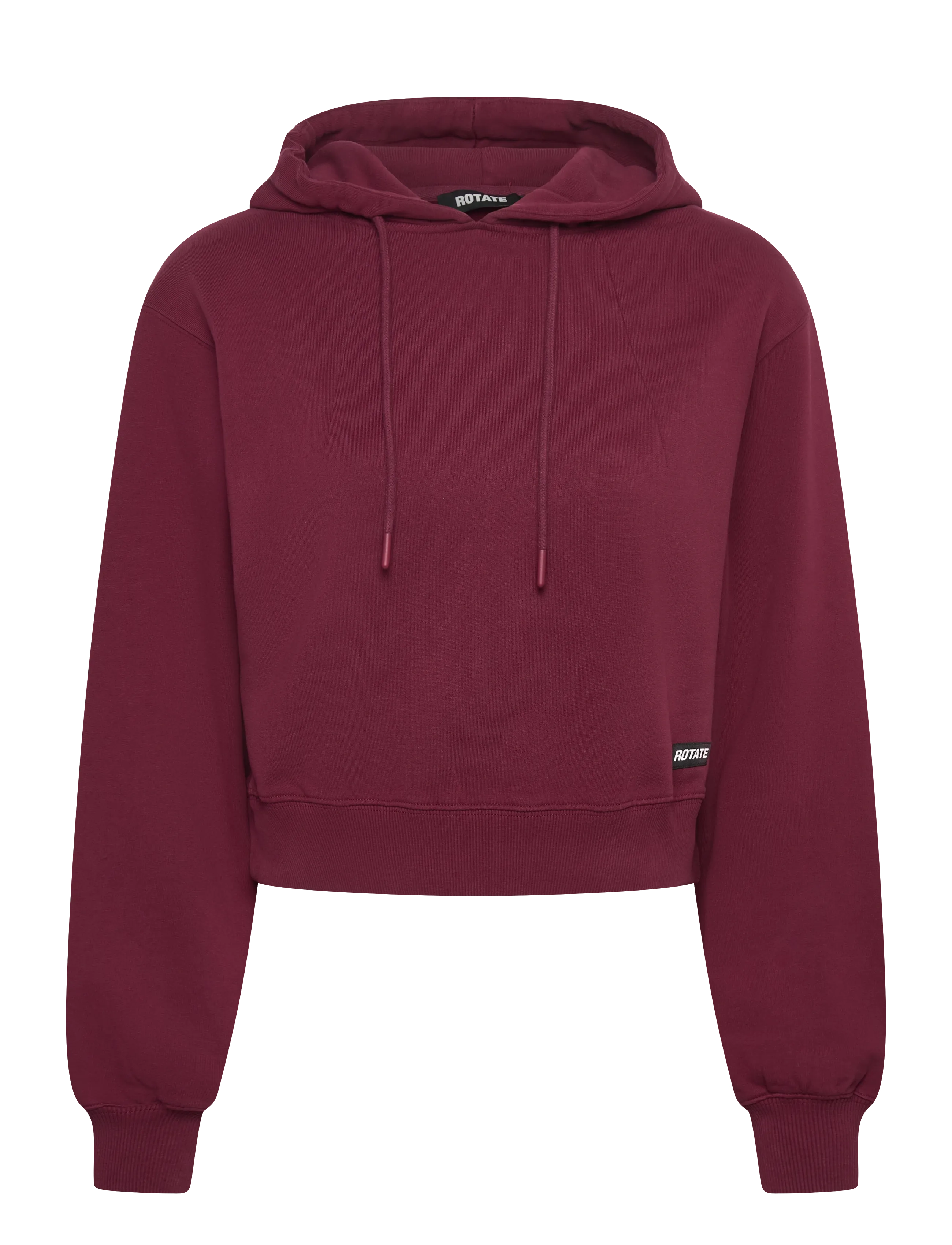 ROTATE Birger Christensen TERRY BACK CROPPED HOODIE - Sweatshirts - ZINFANDEL / burgundy