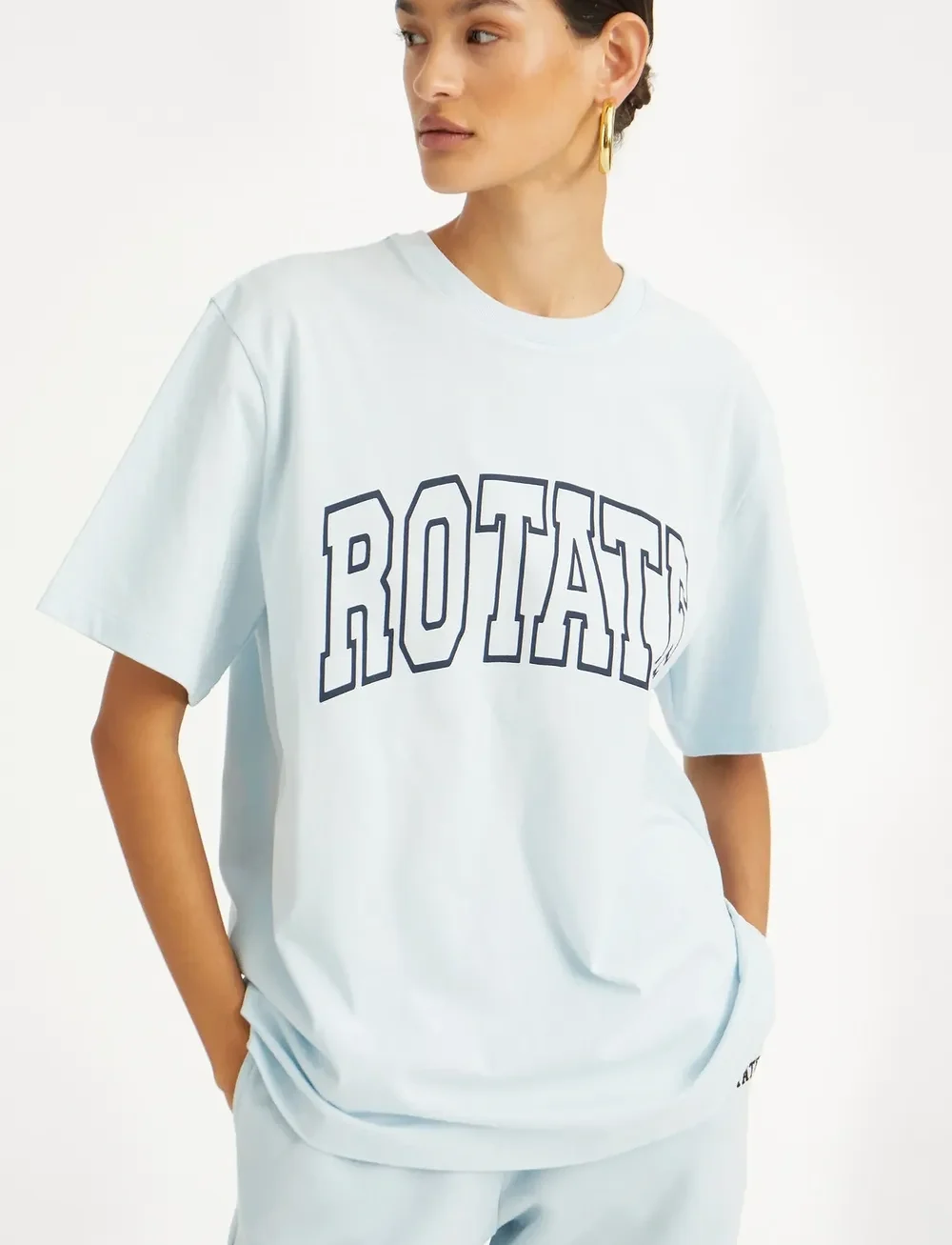 ROTATE Birger Christensen - OVERSIZED T-SHIRT - t-shirts - baby blue - 0