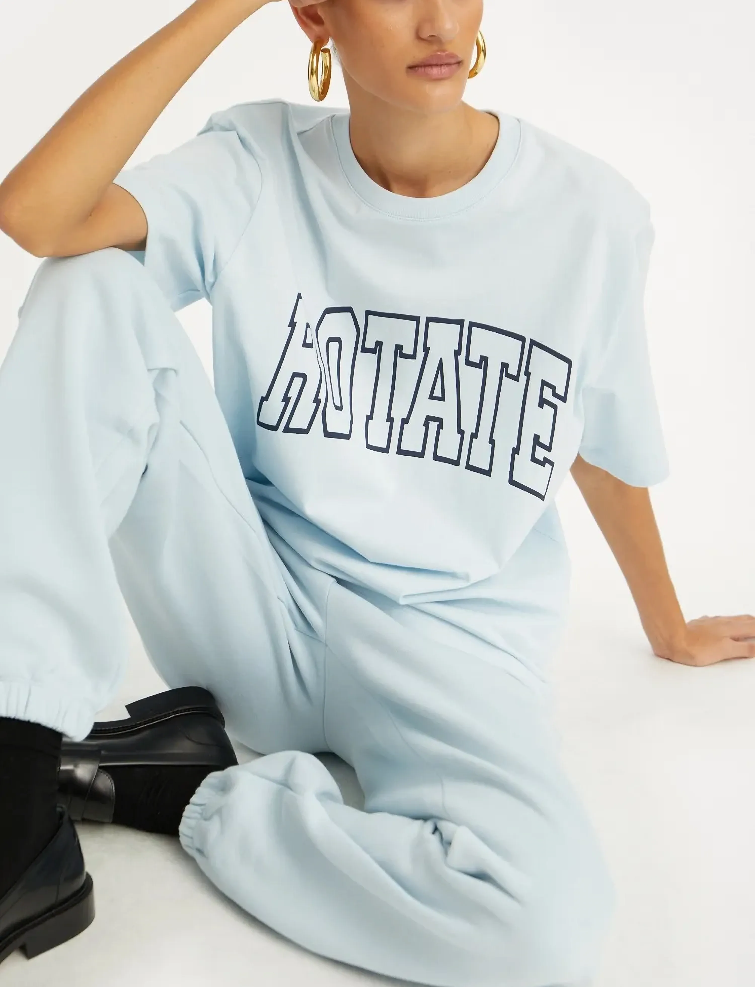 ROTATE Birger Christensen - OVERSIZED T-SHIRT - baby blue - 5
