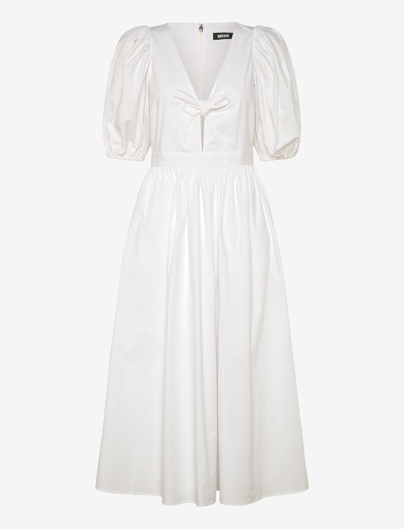 ROTATE Birger Christensen - Puff Sleeve Midi Dress - bright white - 1