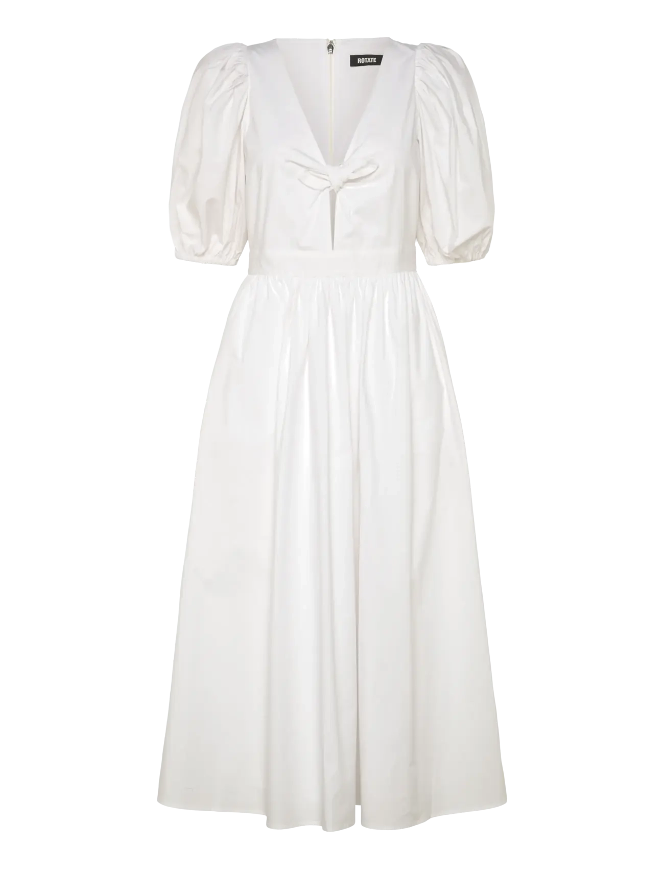 ROTATE - PUFF SLEEVE MIDI DRESS - bright white - 1