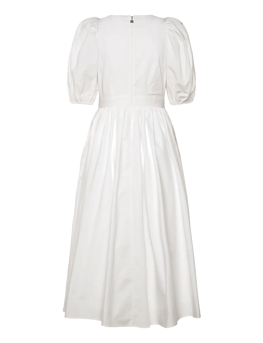 ROTATE - PUFF SLEEVE MIDI DRESS - bright white - 2