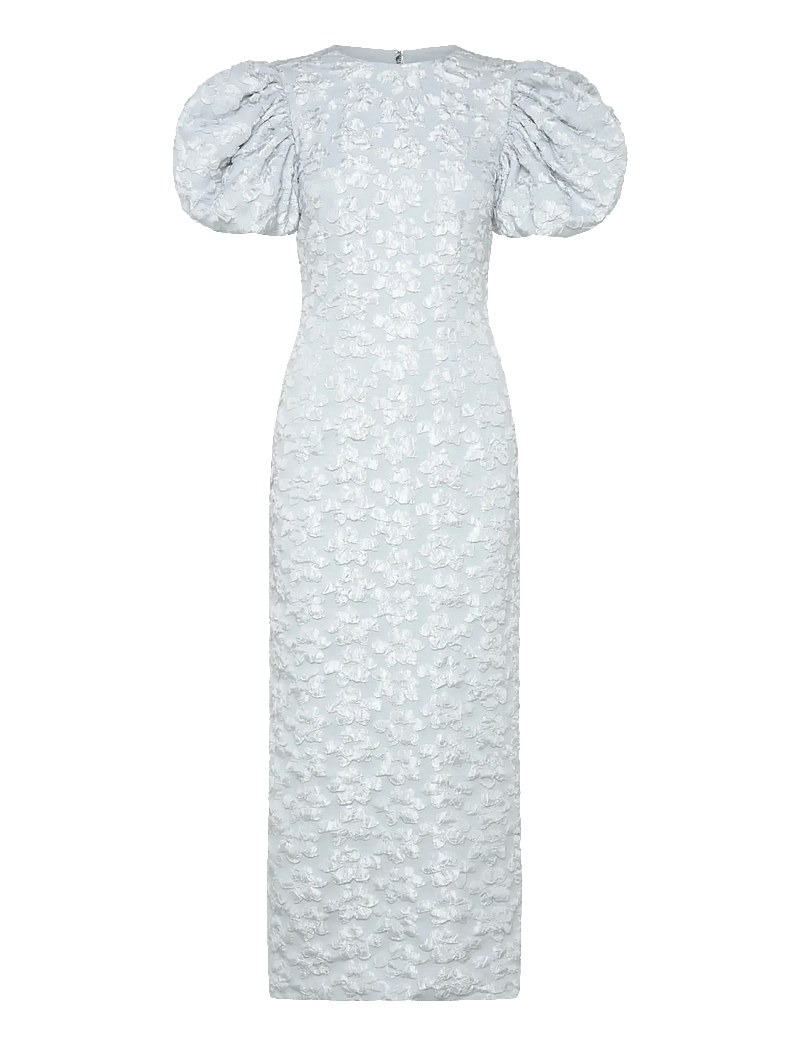 ROTATE Birger Christensen - Jacquard Midi Puffy Dress - festklänningar - illusion blue - 0