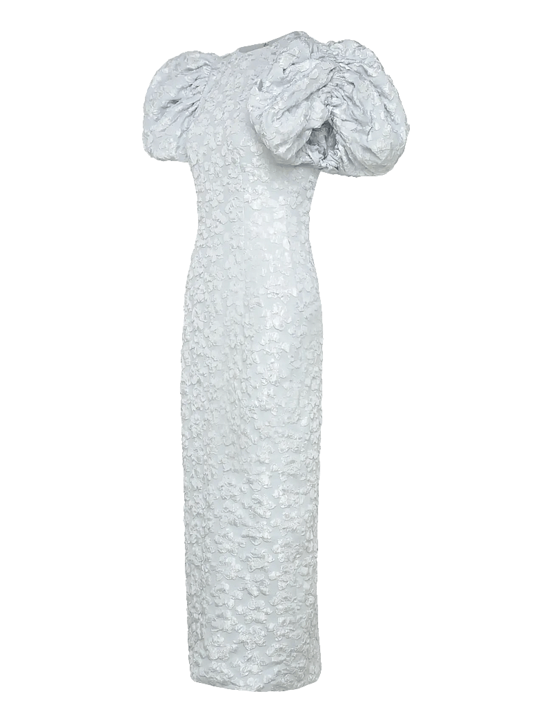 ROTATE Birger Christensen - Jacquard Midi Puffy Dress - festklänningar - illusion blue - 2