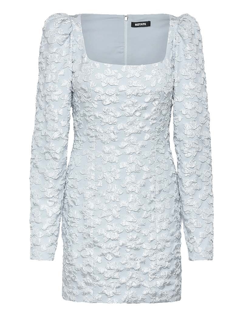 ROTATE Birger Christensen - JACQUARD LS MINI DRESS - korta klänningar - illusion blue - 0