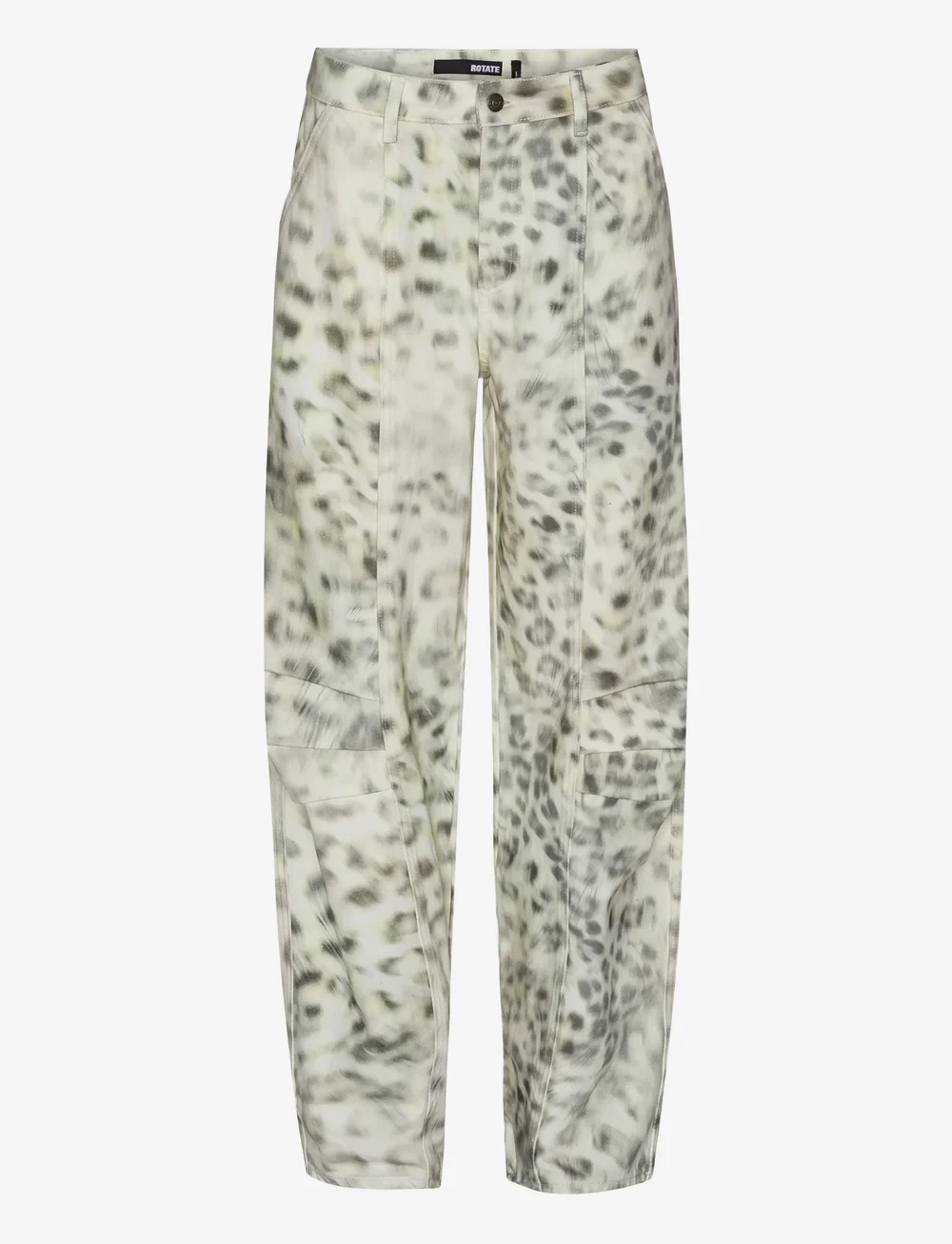 ROTATE Birger Christensen - Printed Denim Cargo Pants - cargo püksid - blurry snow leopard + tarmac comb. - 0