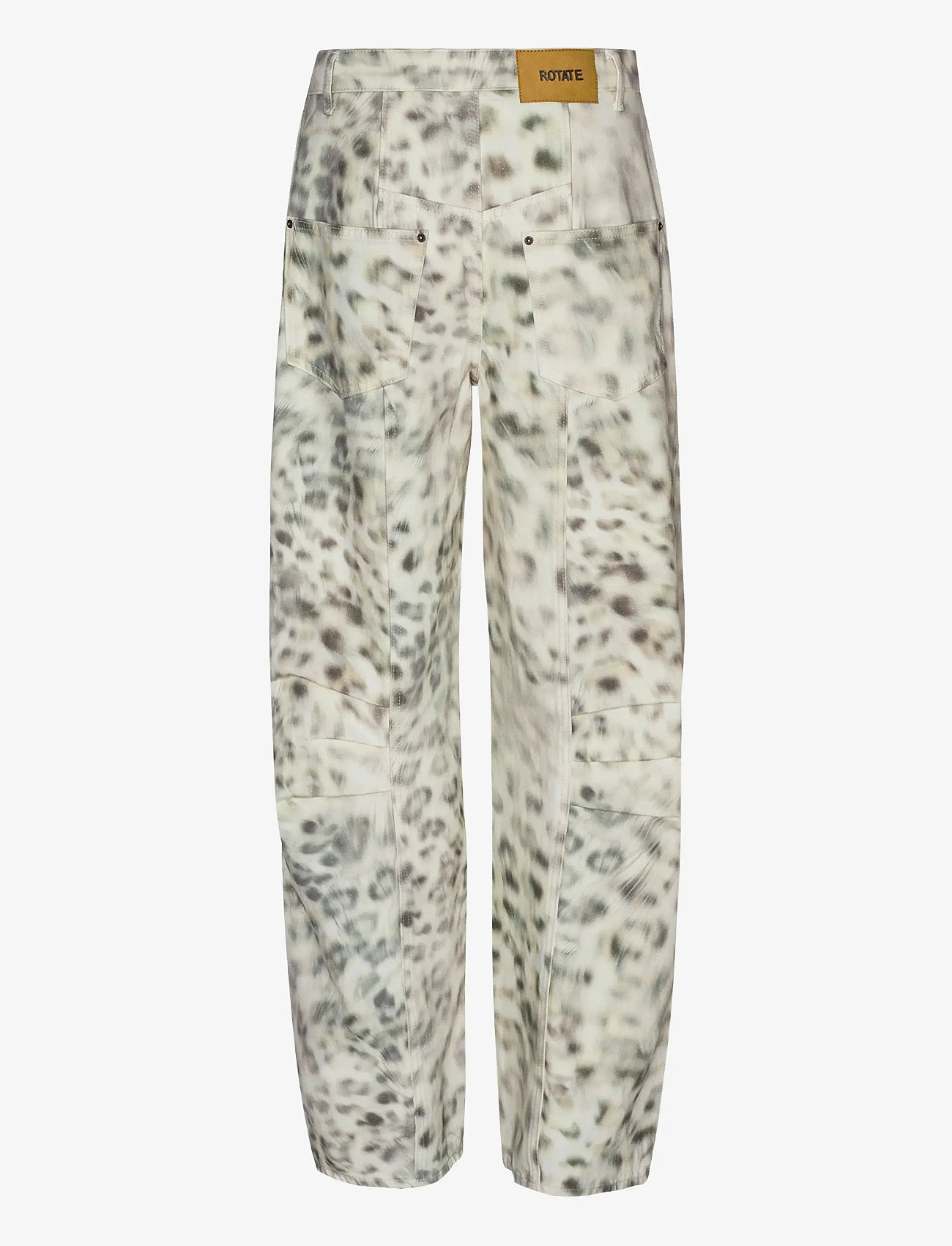 ROTATE Birger Christensen - Printed Denim Cargo Pants - cargobukser - blurry snow leopard + tarmac comb. - 1