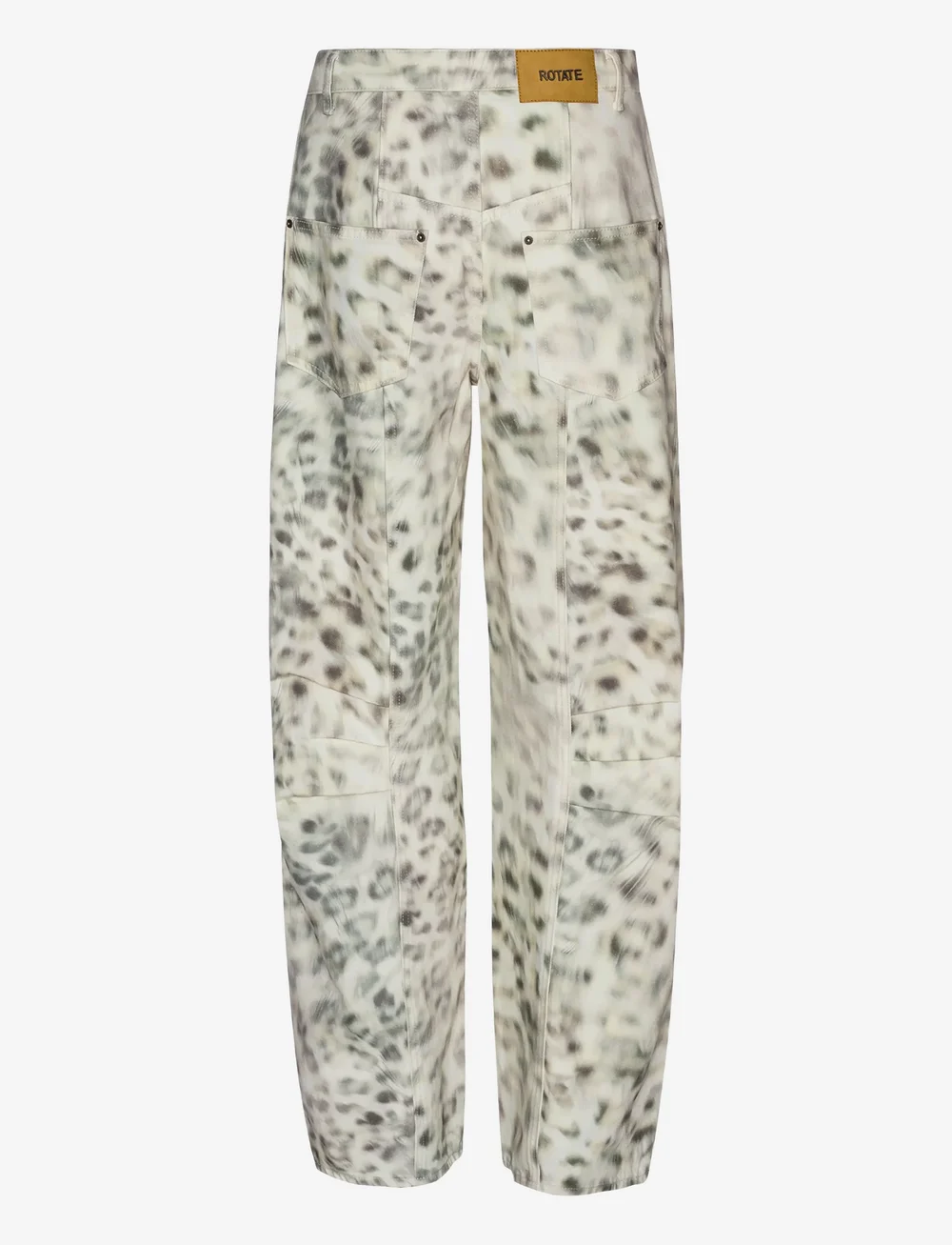 ROTATE Birger Christensen - Printed Denim Cargo Pants - cargo püksid - blurry snow leopard + tarmac comb. - 1