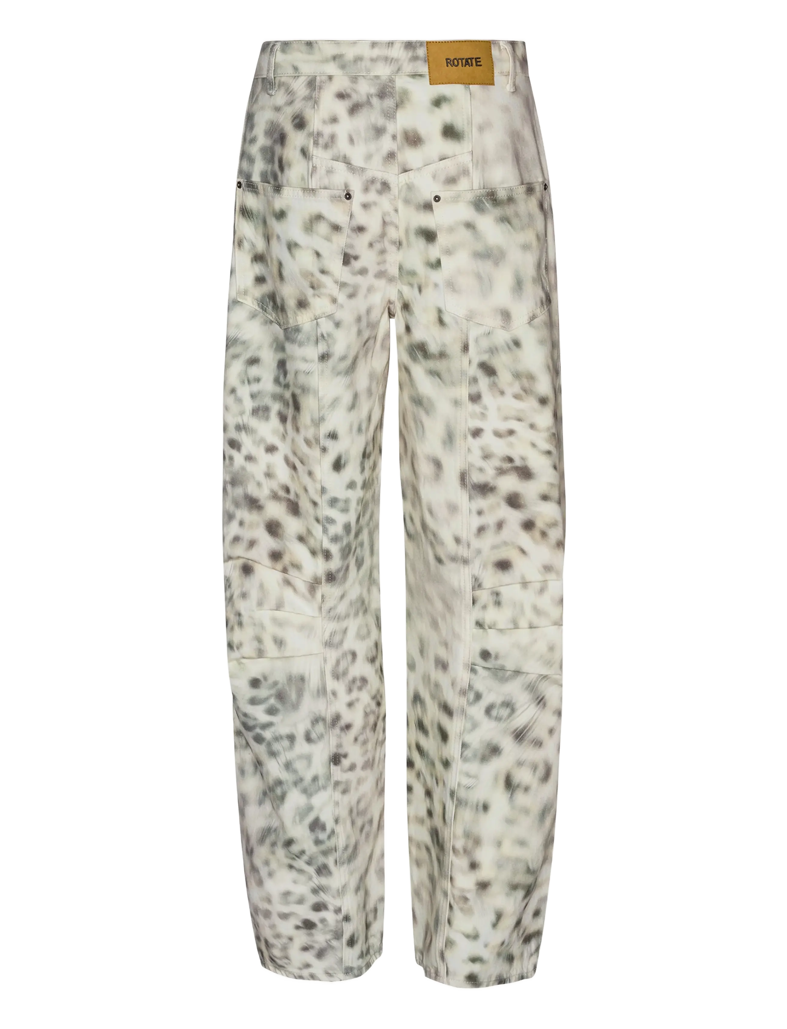 ROTATE - Printed Denim Cargo Pants - cargo-hosen - blurry snow leopard + tarmac comb. - 1