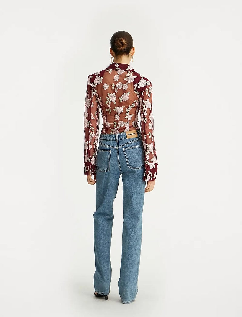 ROTATE Birger Christensen - MESH FITTED SHIRT - långärmade skjortor - zinfandel comb. - 3