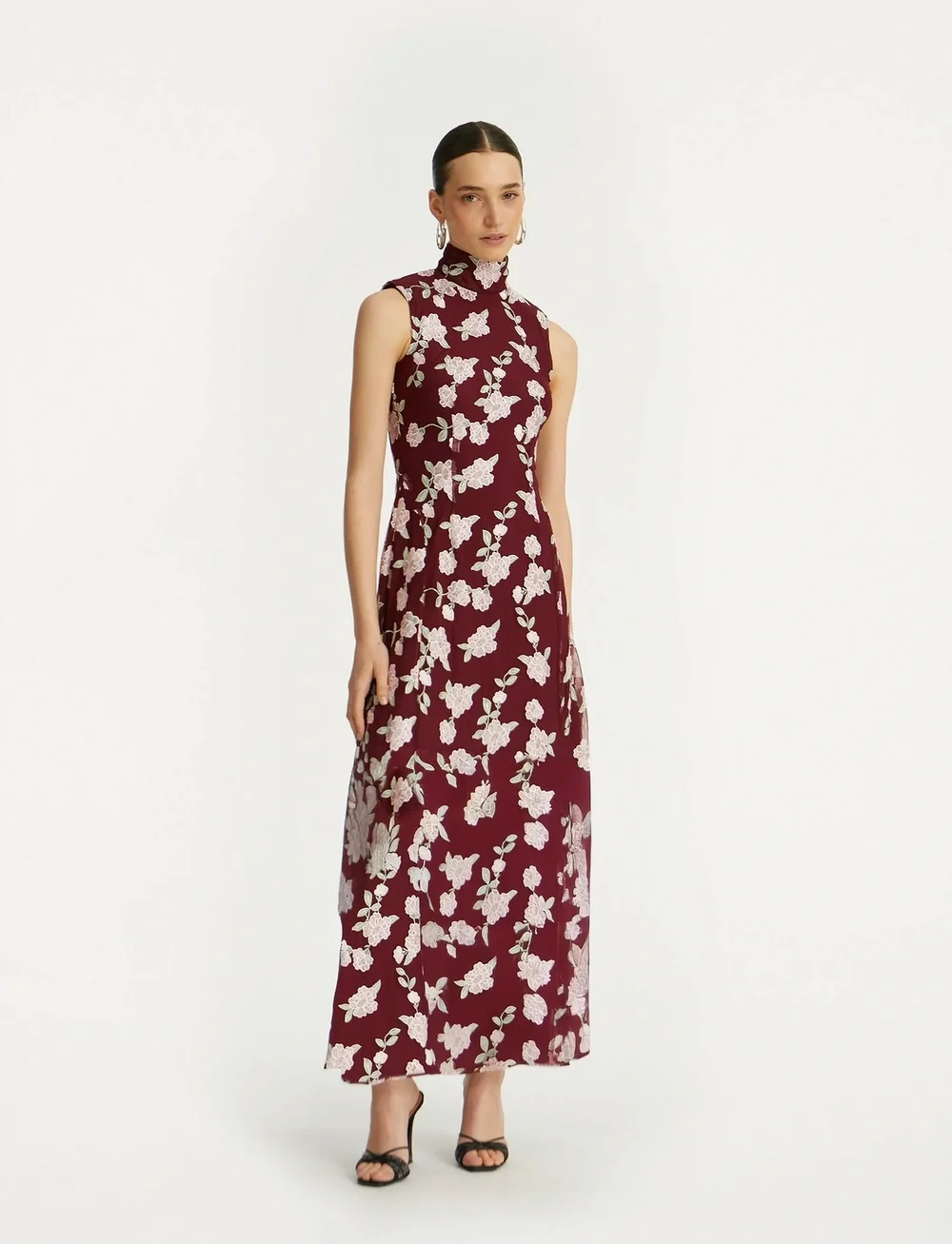 ROTATE Birger Christensen - SLEEVELESS MAXI DRESS - aftenkjoler - zinfandel comb. - 4