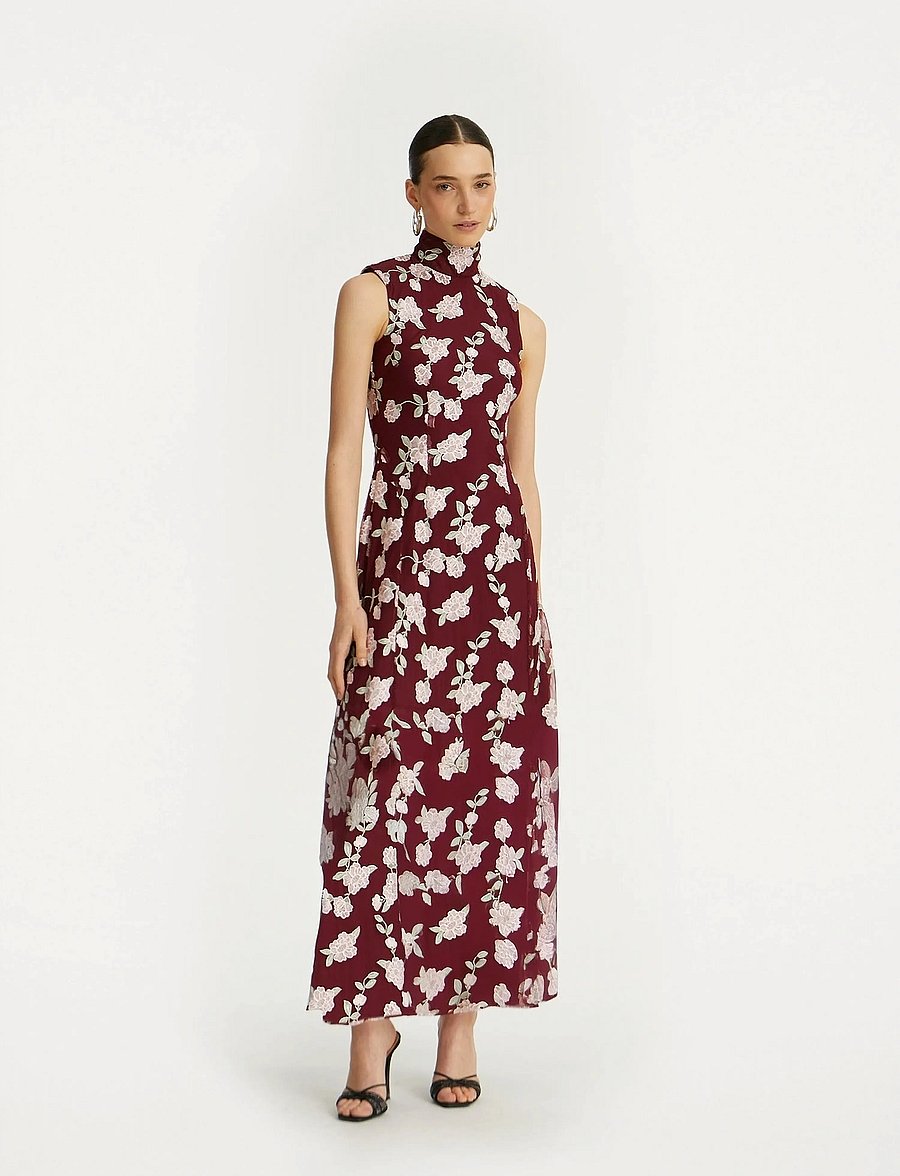 ROTATE - SLEEVELESS MAXI DRESS - abendkleider - zinfandel comb. - 4