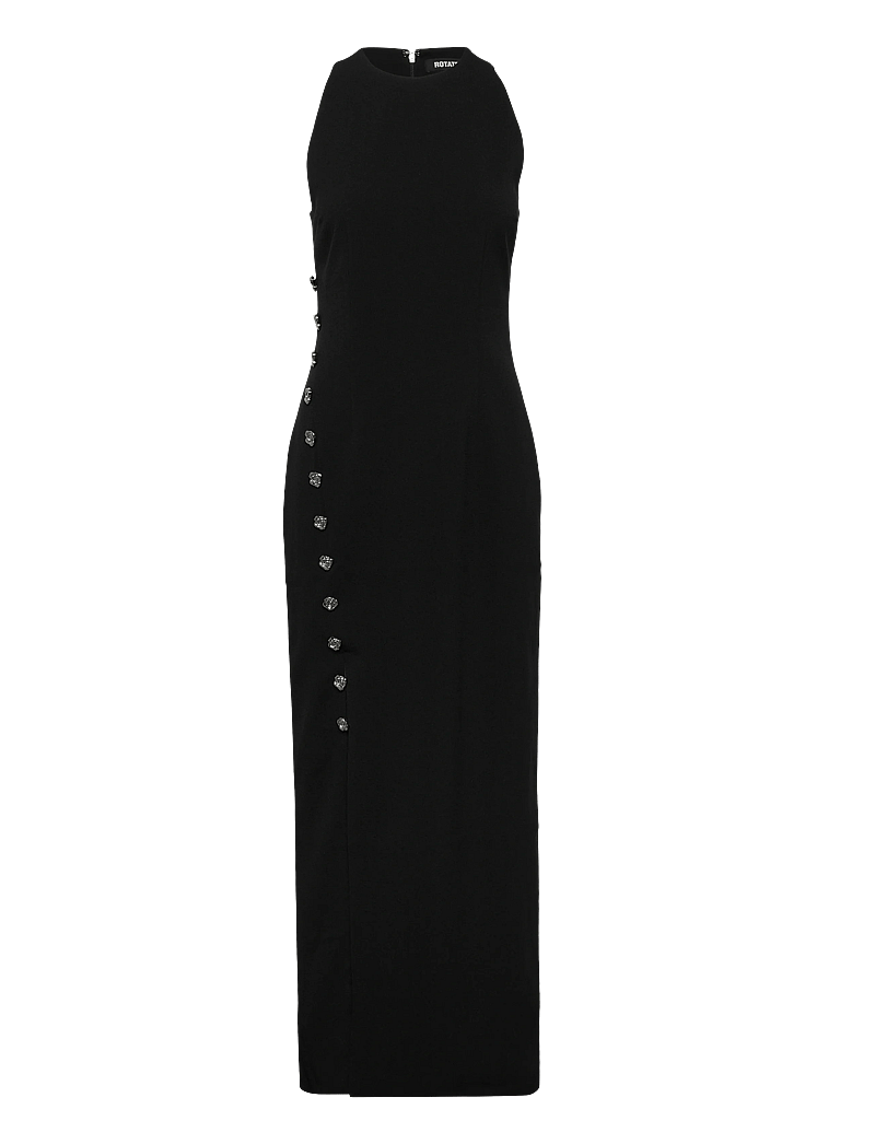 ROTATE Birger Christensen - CREPE BUTTON DRESS - aftenkjoler - black - 0