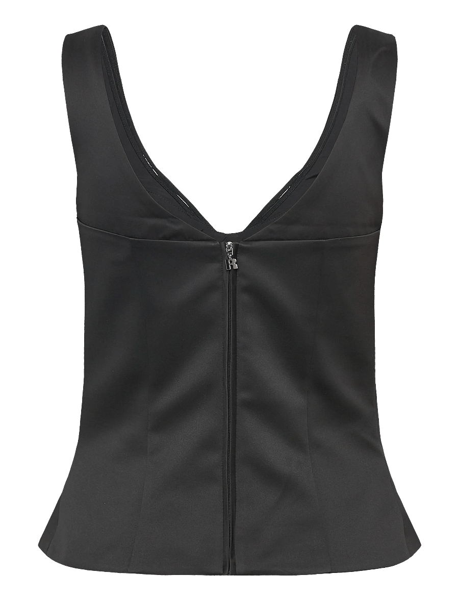ROTATE - SATIN FITTED TOP - black - 1