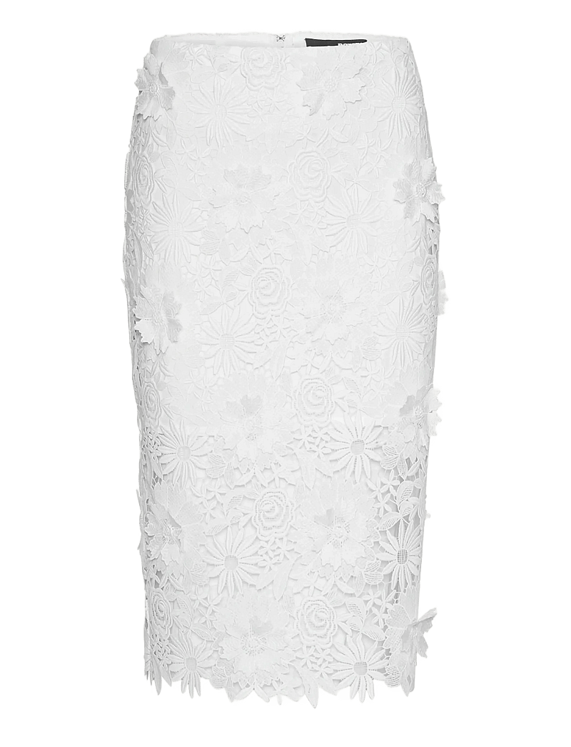 ROTATE - 3D LACE PENCIL SKIRT - midi nederdele - egret - 0