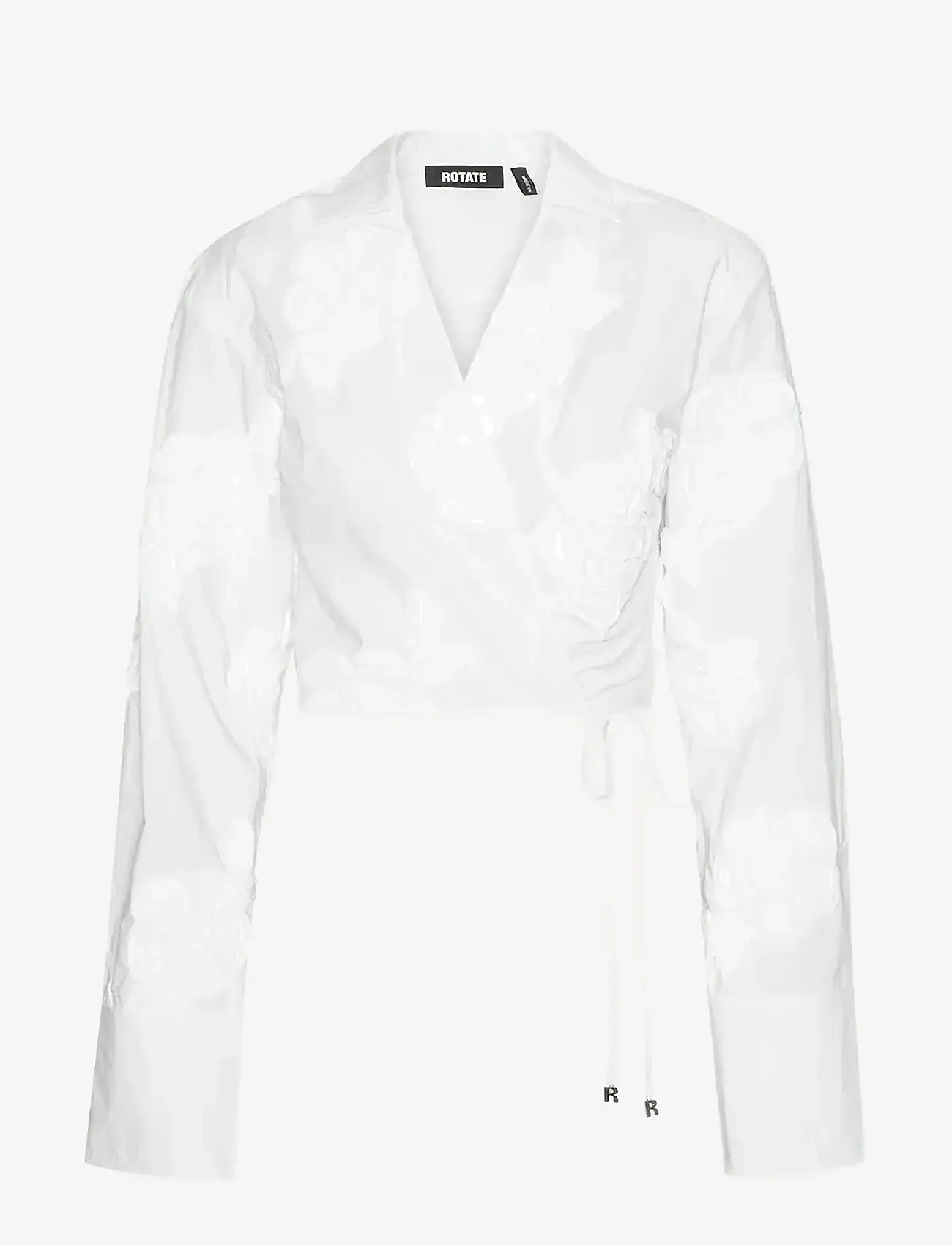 ROTATE Birger Christensen - WRAP COTTON SHIRT - långärmade skjortor - bright white - 1