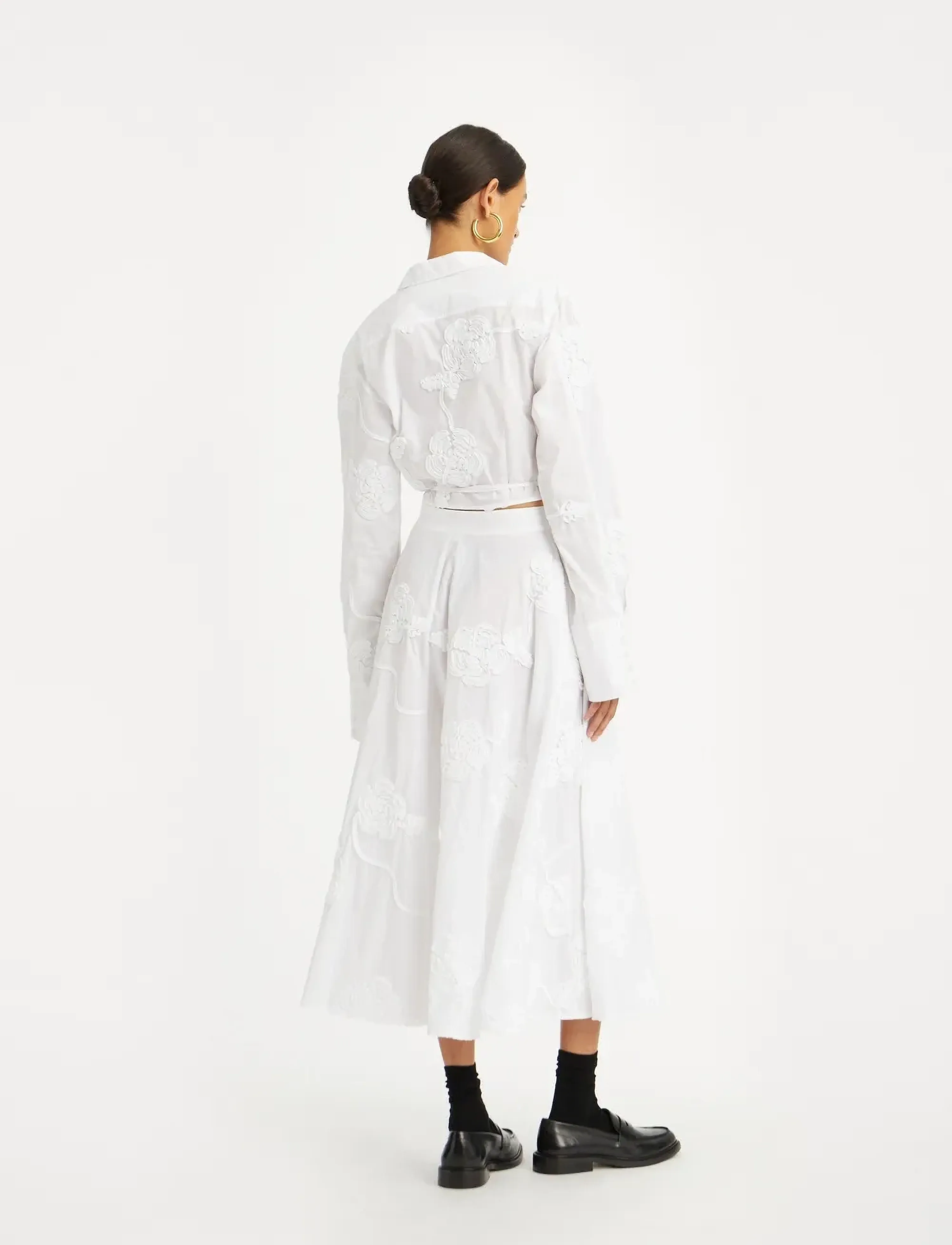 ROTATE - WRAP COTTON SHIRT - langärmlige hemden - bright white - 3