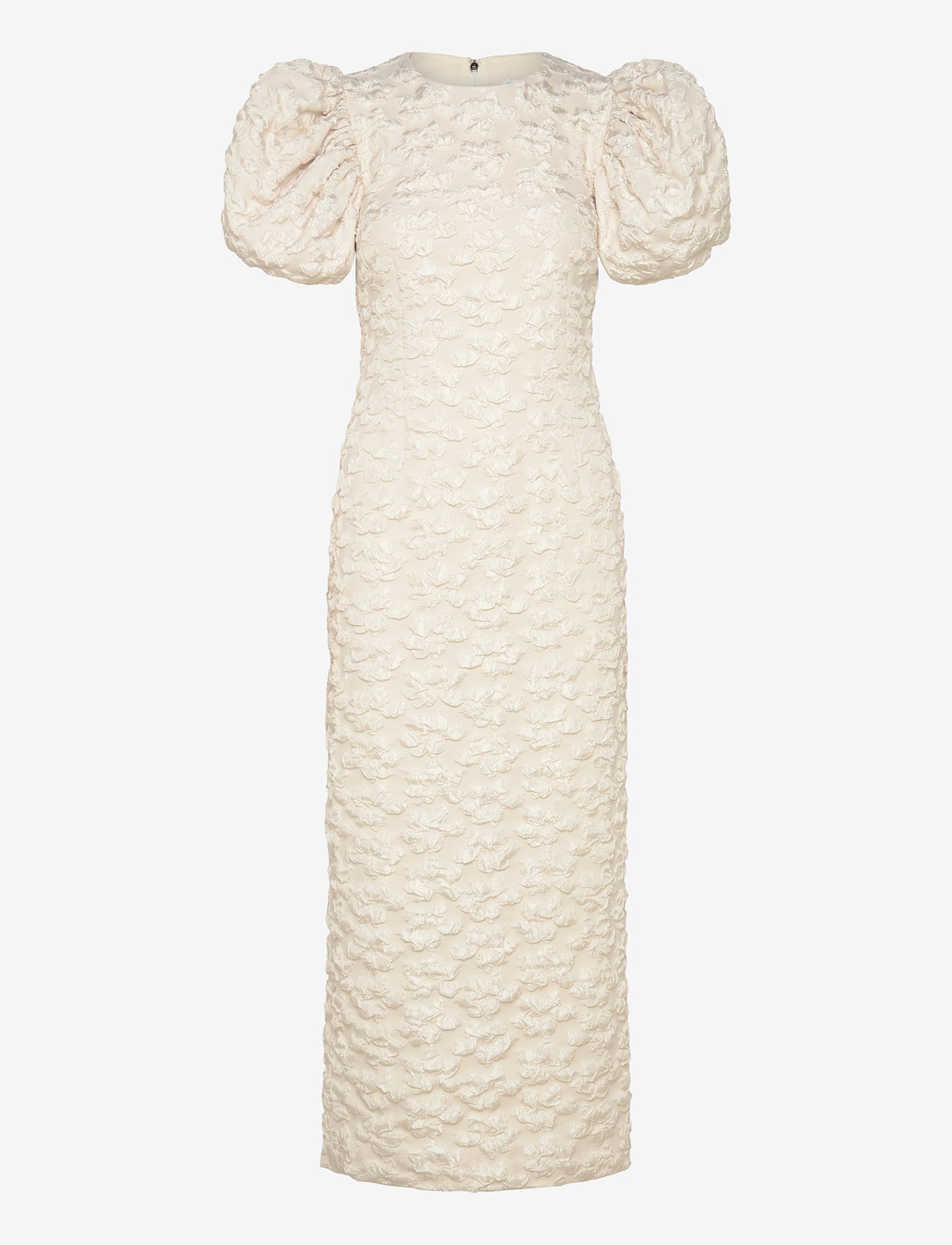 ROTATE - JACQUARD MIDI PUFFY DRESS - egret - 0
