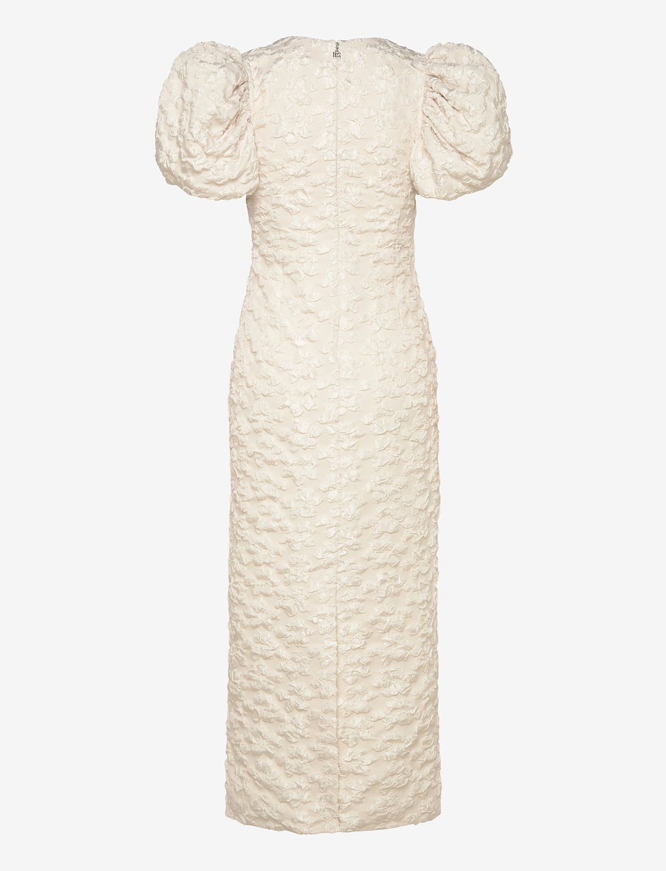 ROTATE - JACQUARD MIDI PUFFY DRESS - egret - 1