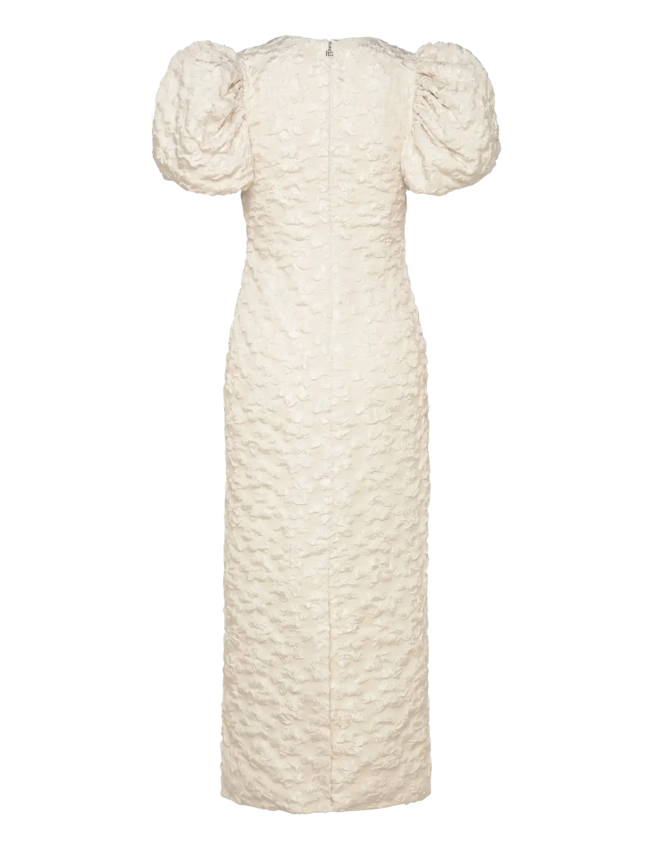 ROTATE - JACQUARD MIDI PUFFY DRESS - egret - 1