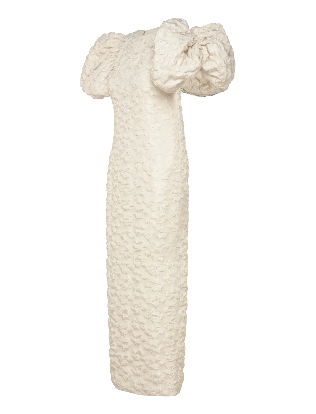 ROTATE - JACQUARD MIDI PUFFY DRESS - egret - 2
