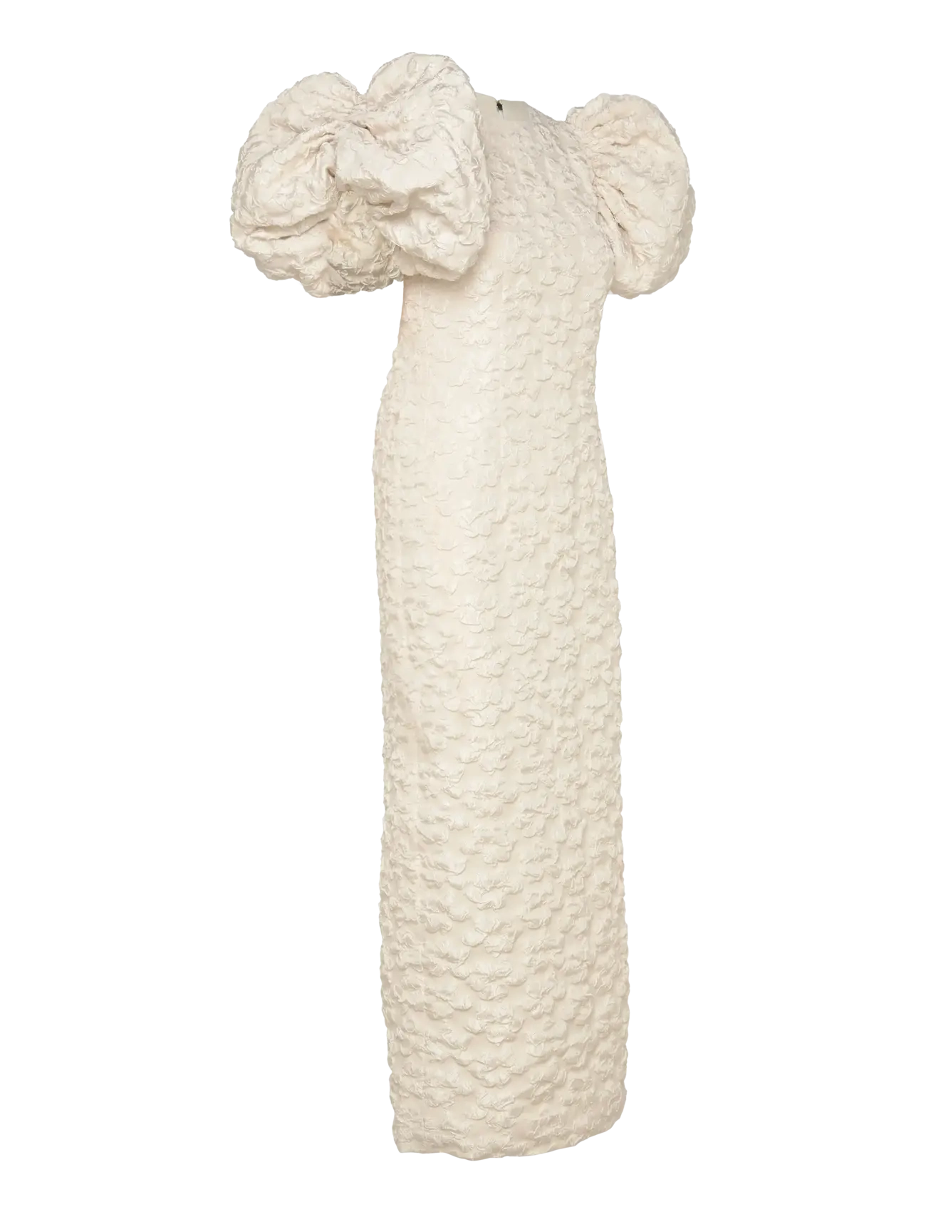 ROTATE - JACQUARD MIDI PUFFY DRESS - egret - 3