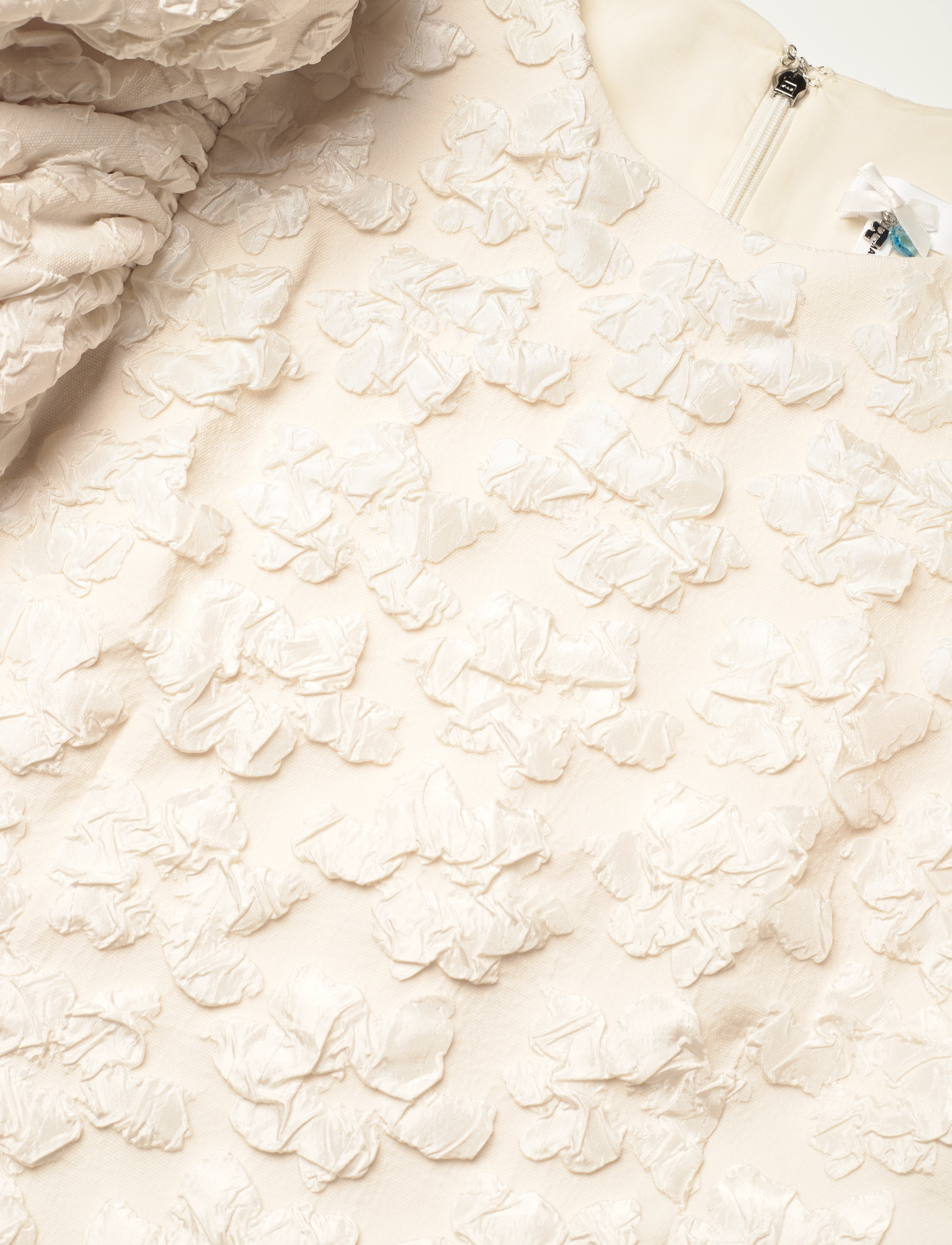 ROTATE - JACQUARD MIDI PUFFY DRESS - midikleider - egret - 4