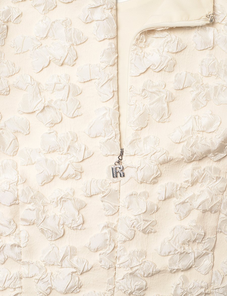 ROTATE - JACQUARD MIDI PUFFY DRESS - midikleider - egret - 5