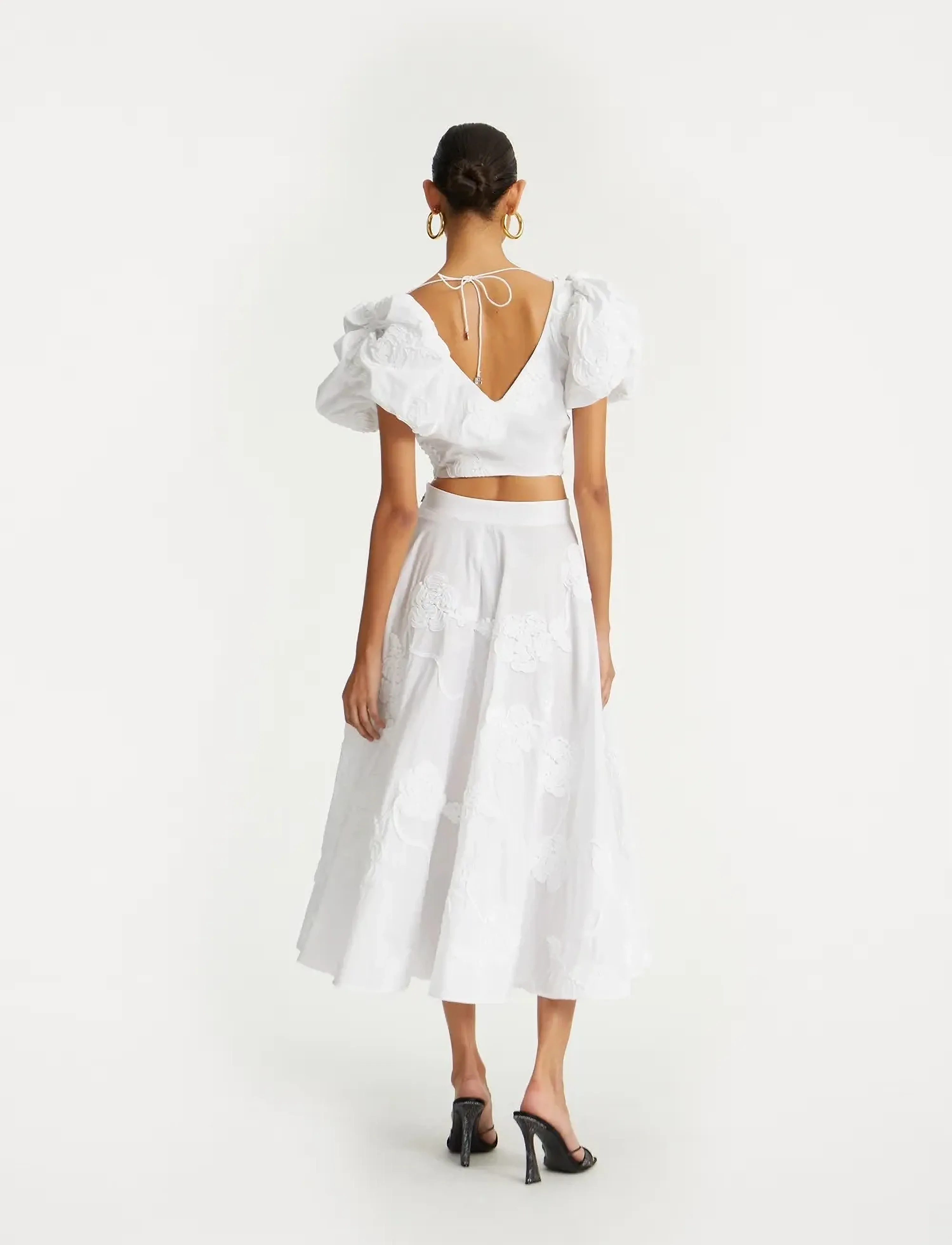 ROTATE - FLOWER MAXI SKIRT - maxi röcke - bright white - 3