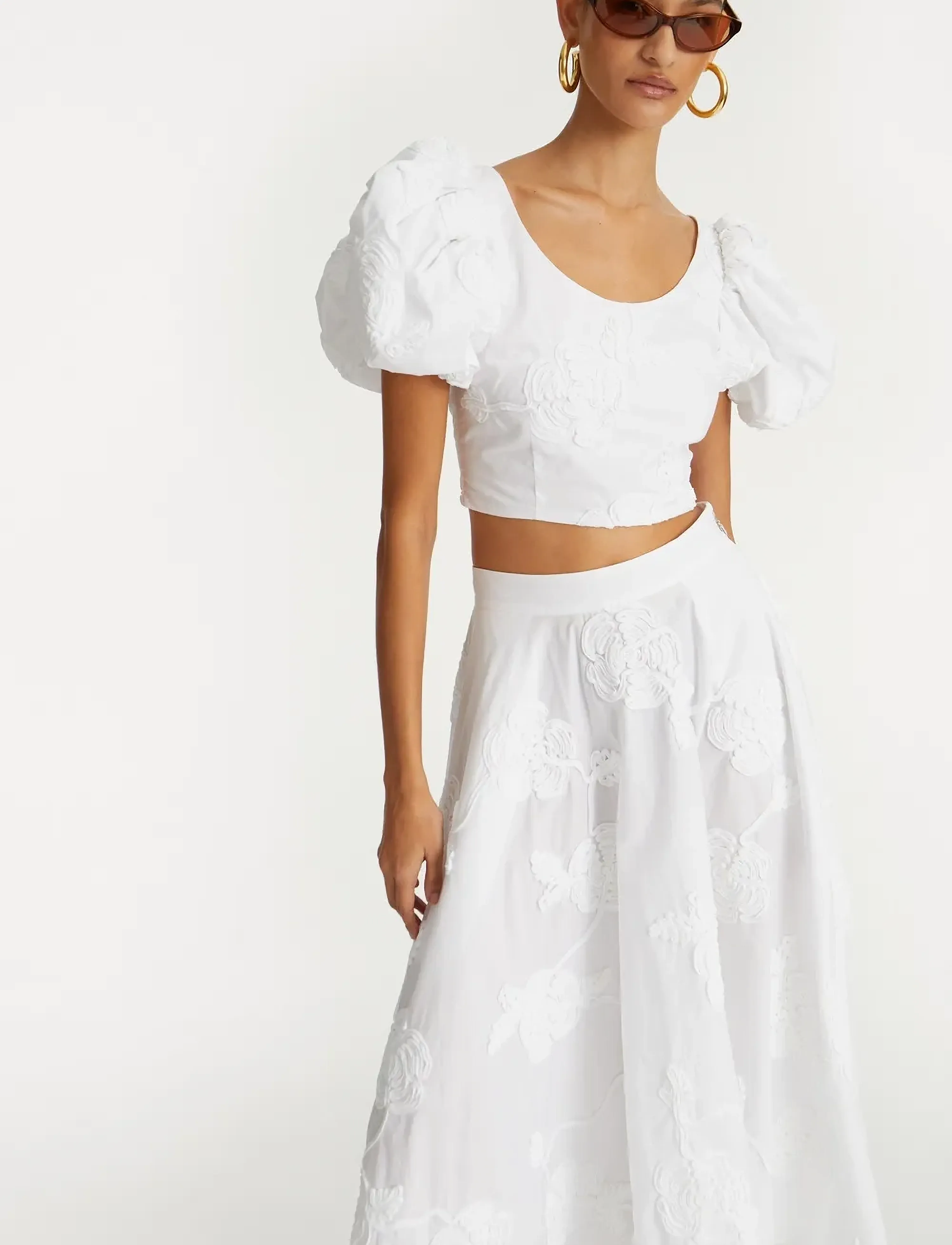 ROTATE - FLOWER MAXI SKIRT - maxi röcke - bright white - 4