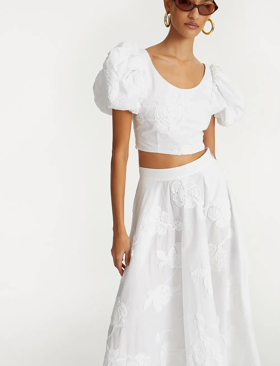ROTATE - FLOWER MAXI SKIRT - maxi röcke - bright white - 4