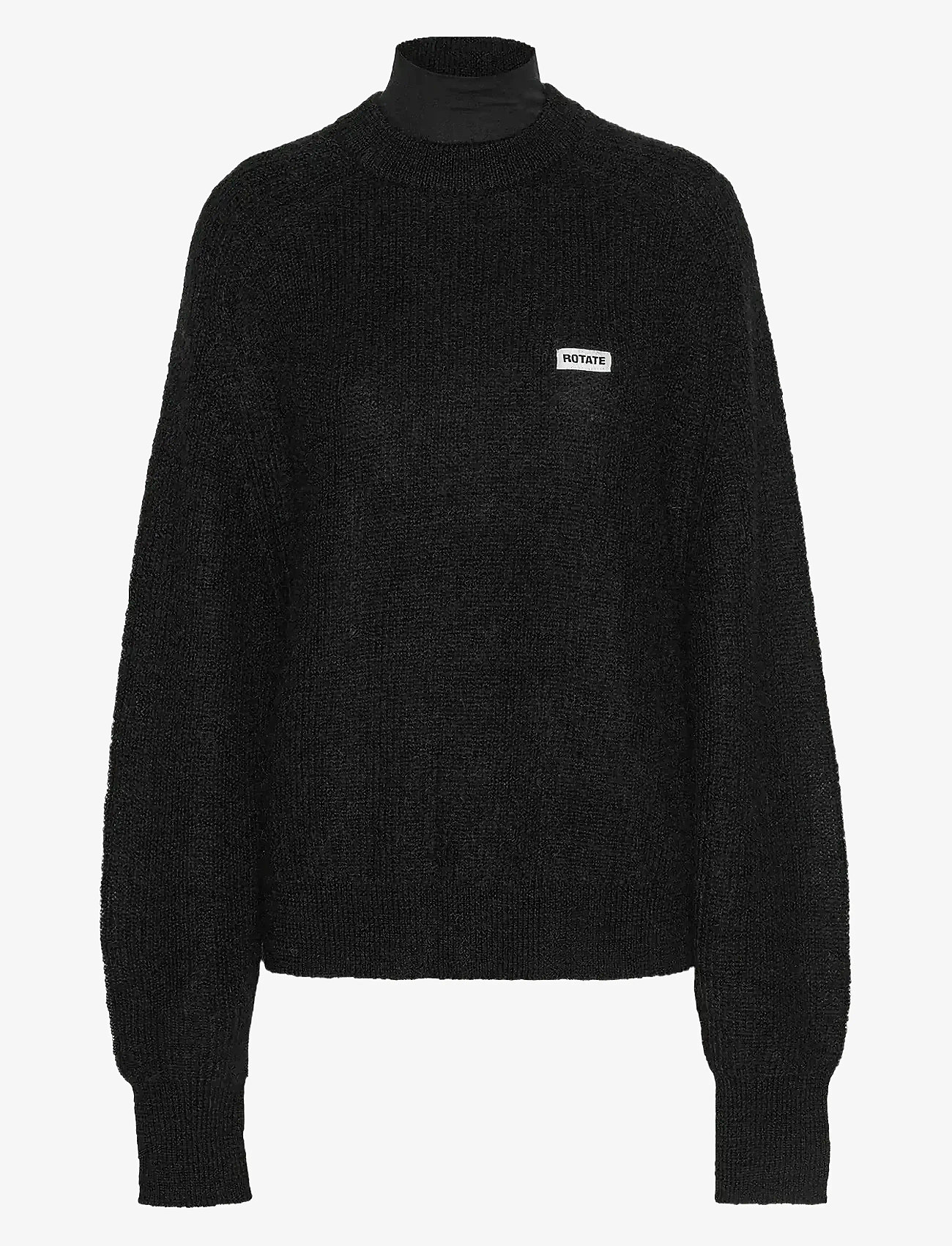 ROTATE Birger Christensen - LIGHT KNIT LOGO SWEATER - trøjer - black - 1