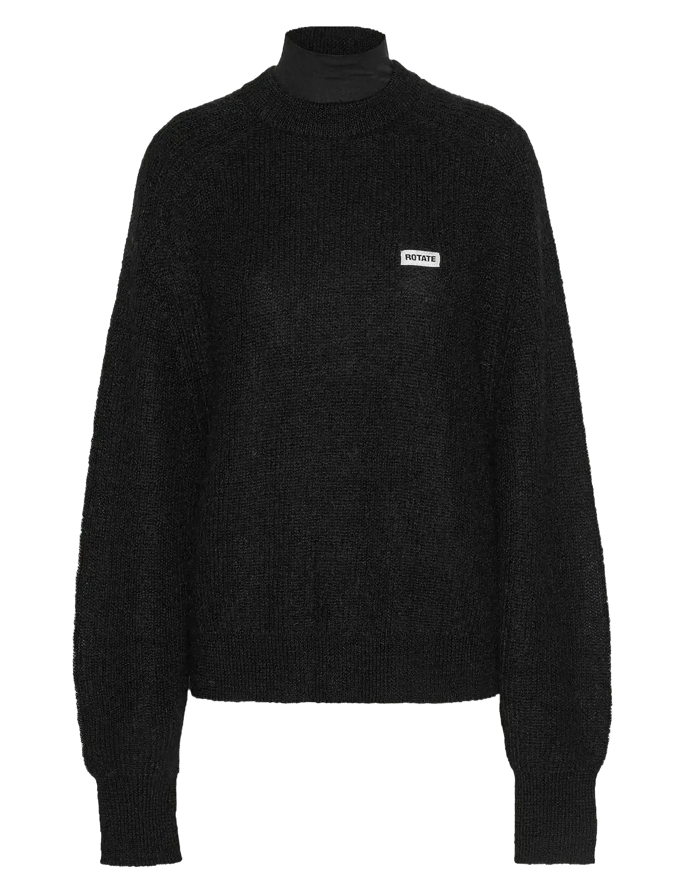 ROTATE Birger Christensen LIGHT KNIT LOGO SWEATER - Sweaters - BLACK / black