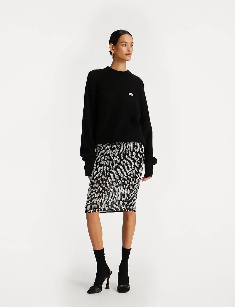 ROTATE Birger Christensen - LIGHT KNIT LOGO SWEATER - trøjer - black - 2