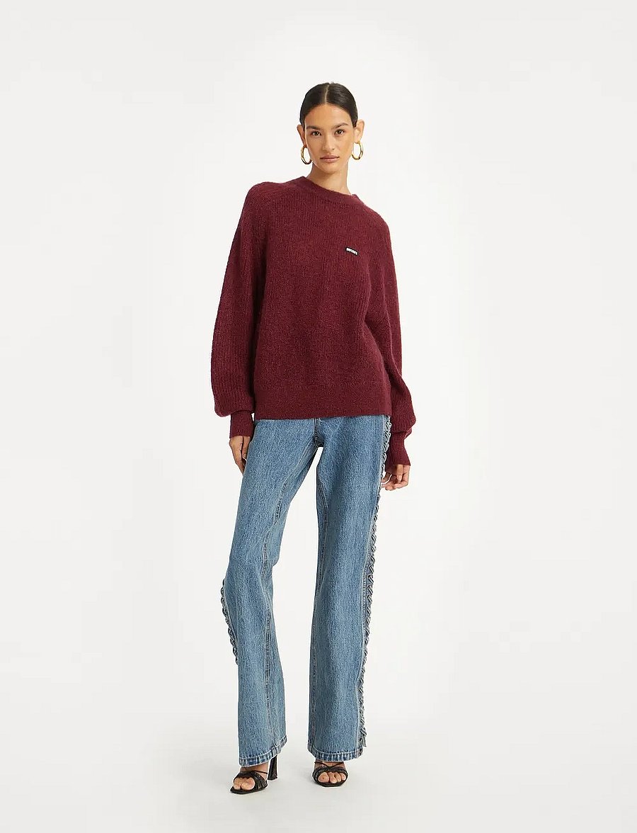 ROTATE - LIGHT KNIT LOGO SWEATER - zinfandel - 0