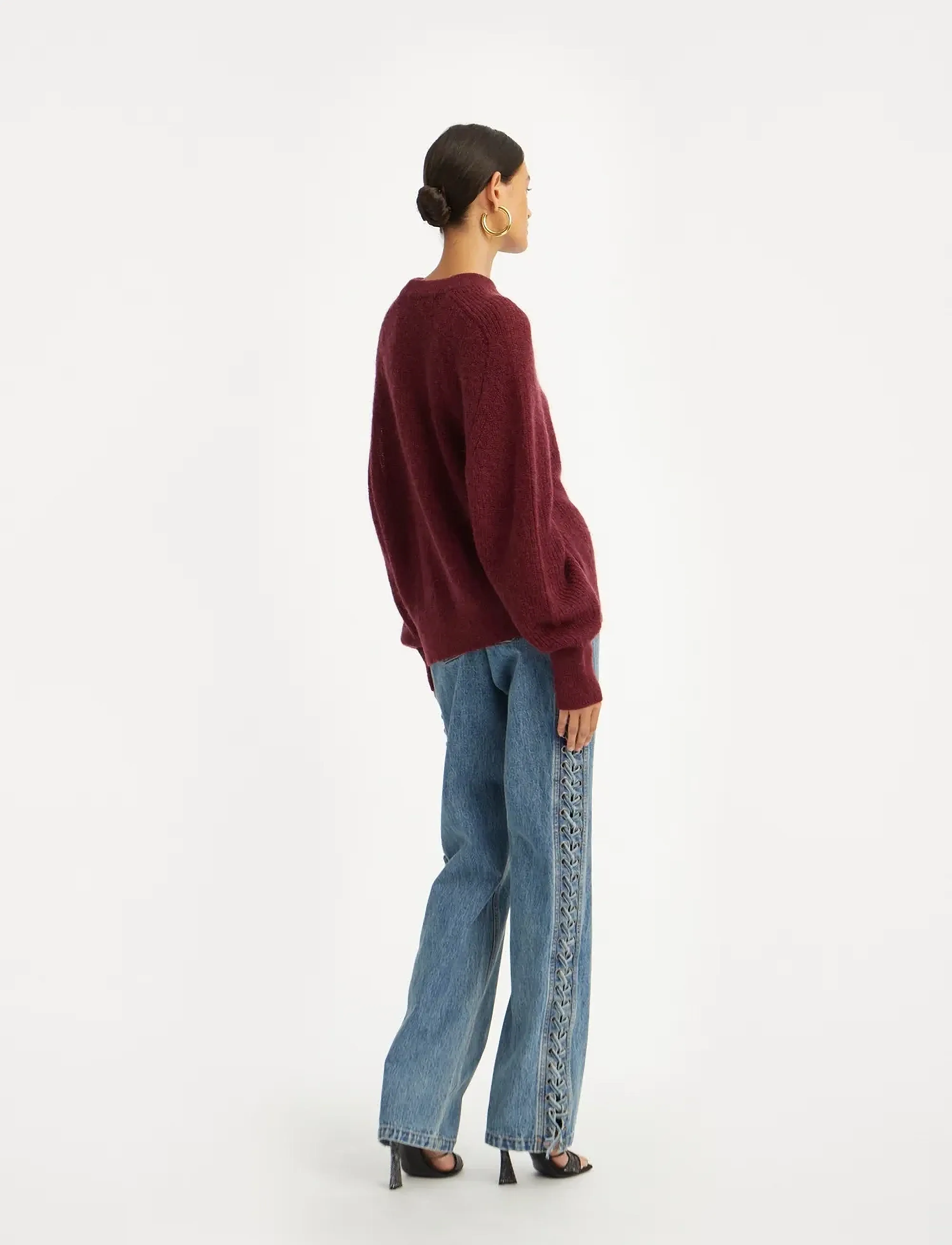 ROTATE Birger Christensen - LIGHT KNIT LOGO SWEATER - zinfandel - 3