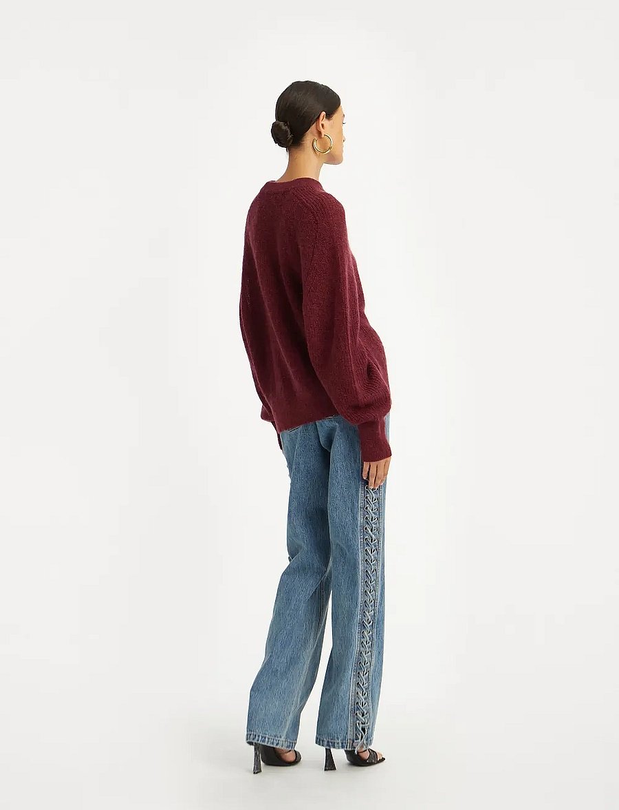 ROTATE - LIGHT KNIT LOGO SWEATER - zinfandel - 3
