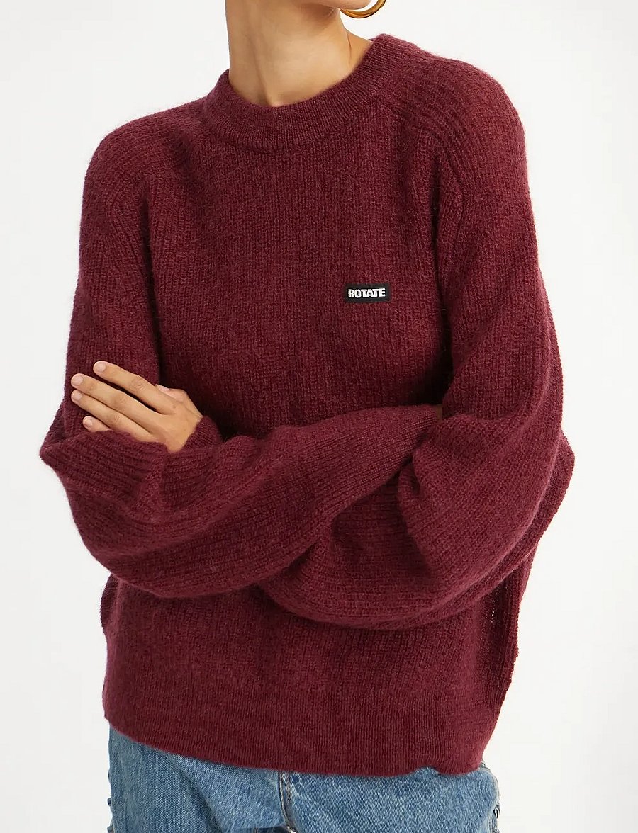 ROTATE - LIGHT KNIT LOGO SWEATER - zinfandel - 4