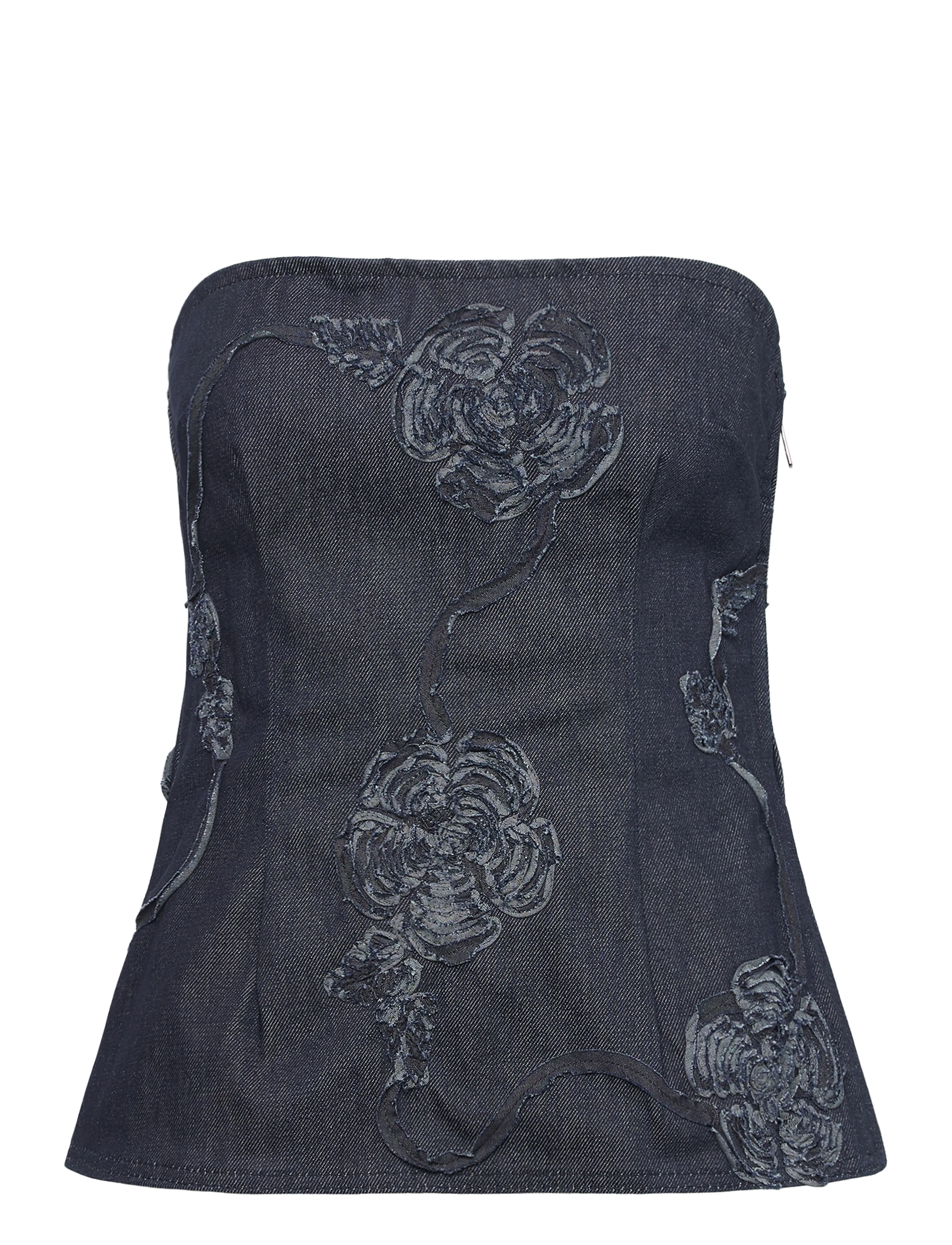 DENIM SLEEVELESS TOP - DARK BLUE DENIM