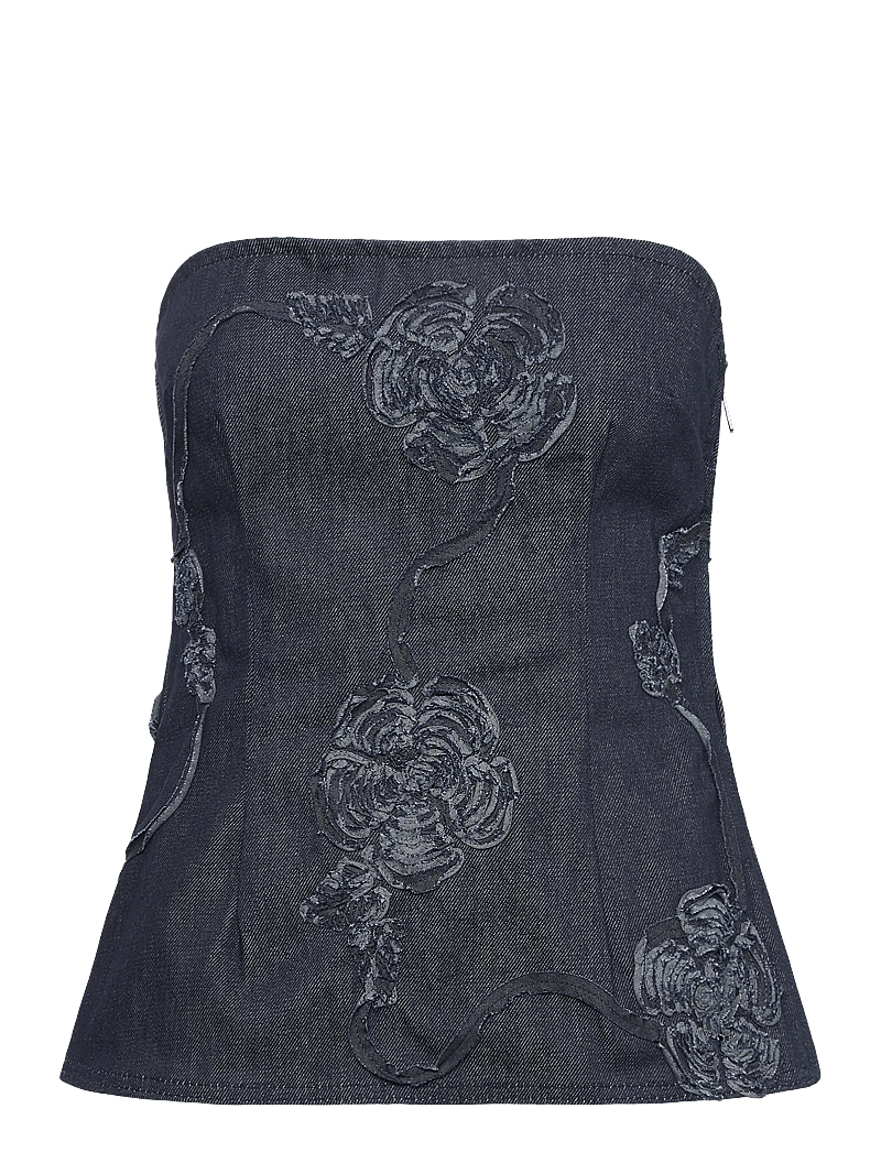 ROTATE Birger Christensen - DENIM SLEEVELESS TOP - Ærmeløse toppe - dark blue denim - 1