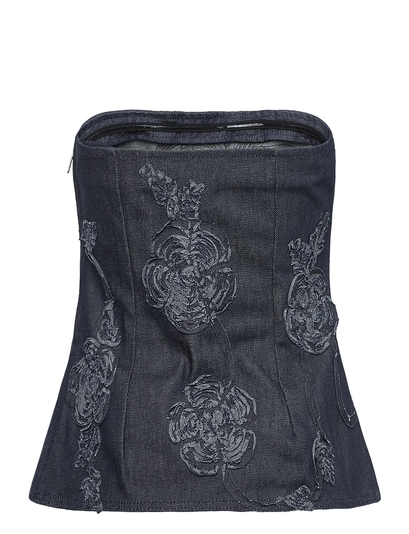 ROTATE Birger Christensen - DENIM SLEEVELESS TOP - Ærmeløse toppe - dark blue denim - 2