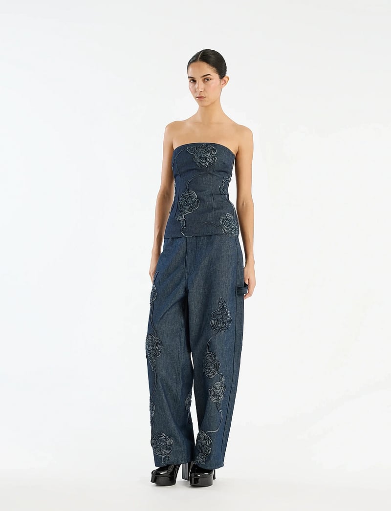 ROTATE Birger Christensen - DENIM SLEEVELESS TOP - Ærmeløse toppe - dark blue denim - 0