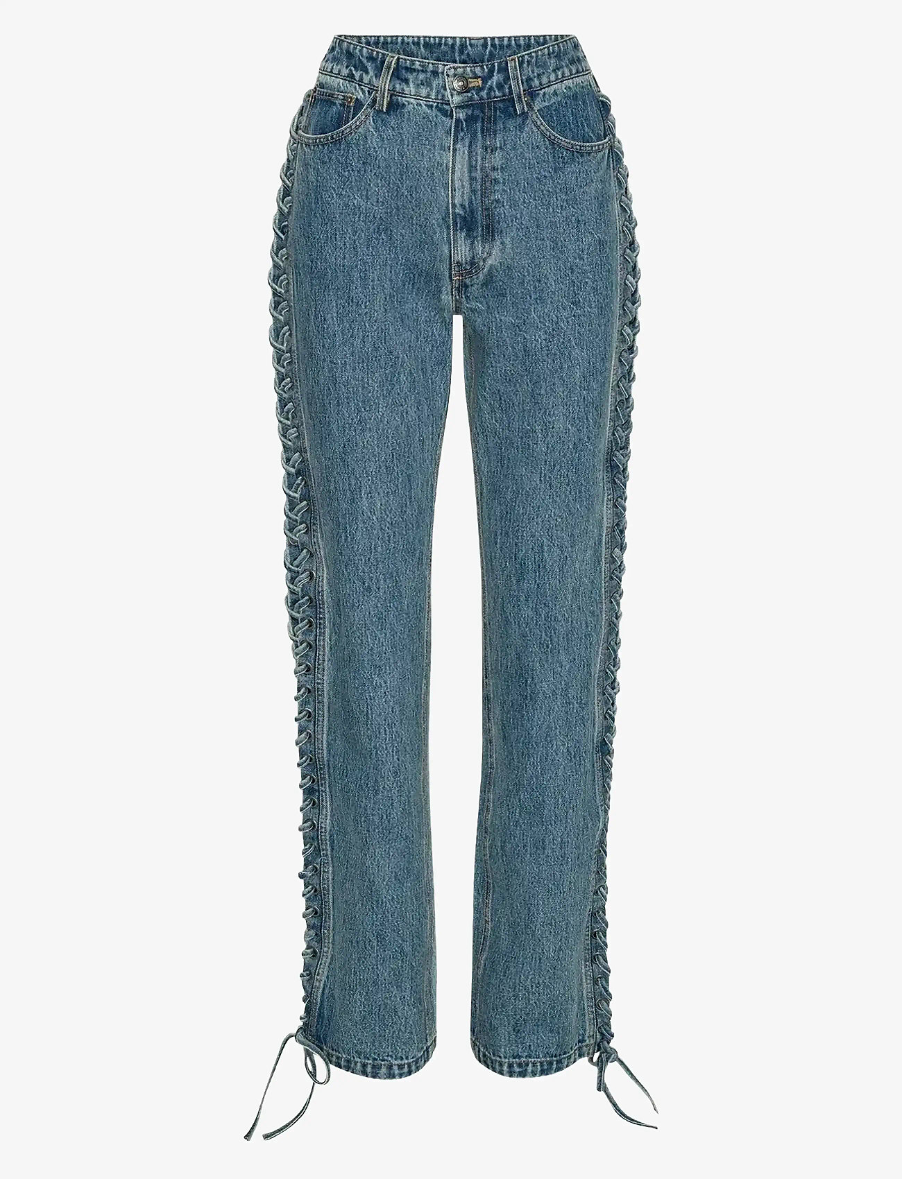 ROTATE Birger Christensen - LACED STRAIGHT LEG JEANS - sirge säärega teksad - vintage blue, denim - 1