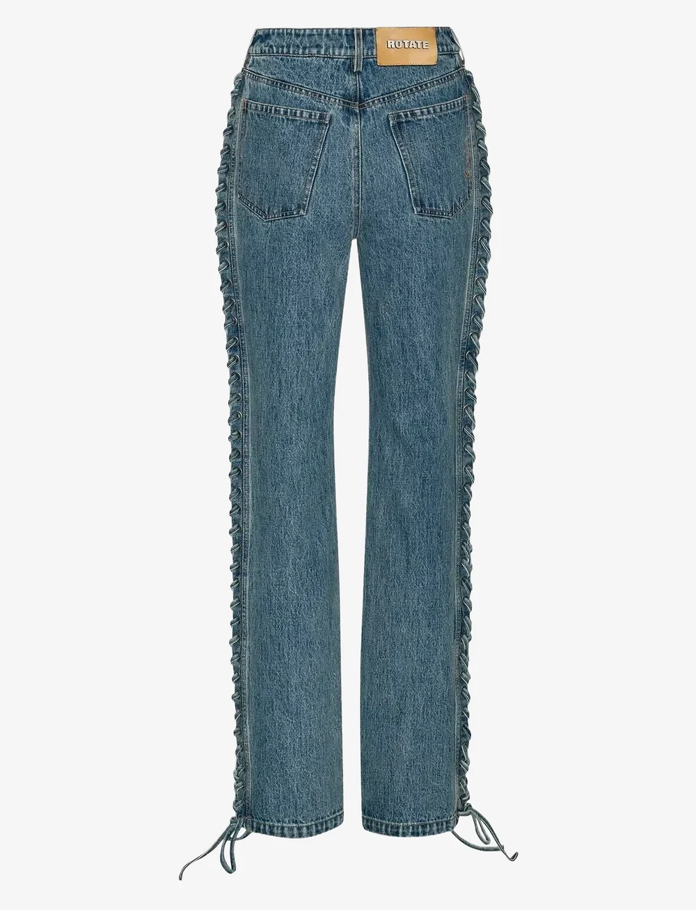 ROTATE Birger Christensen - LACED STRAIGHT LEG JEANS - straight jeans - vintage blue, denim - 2
