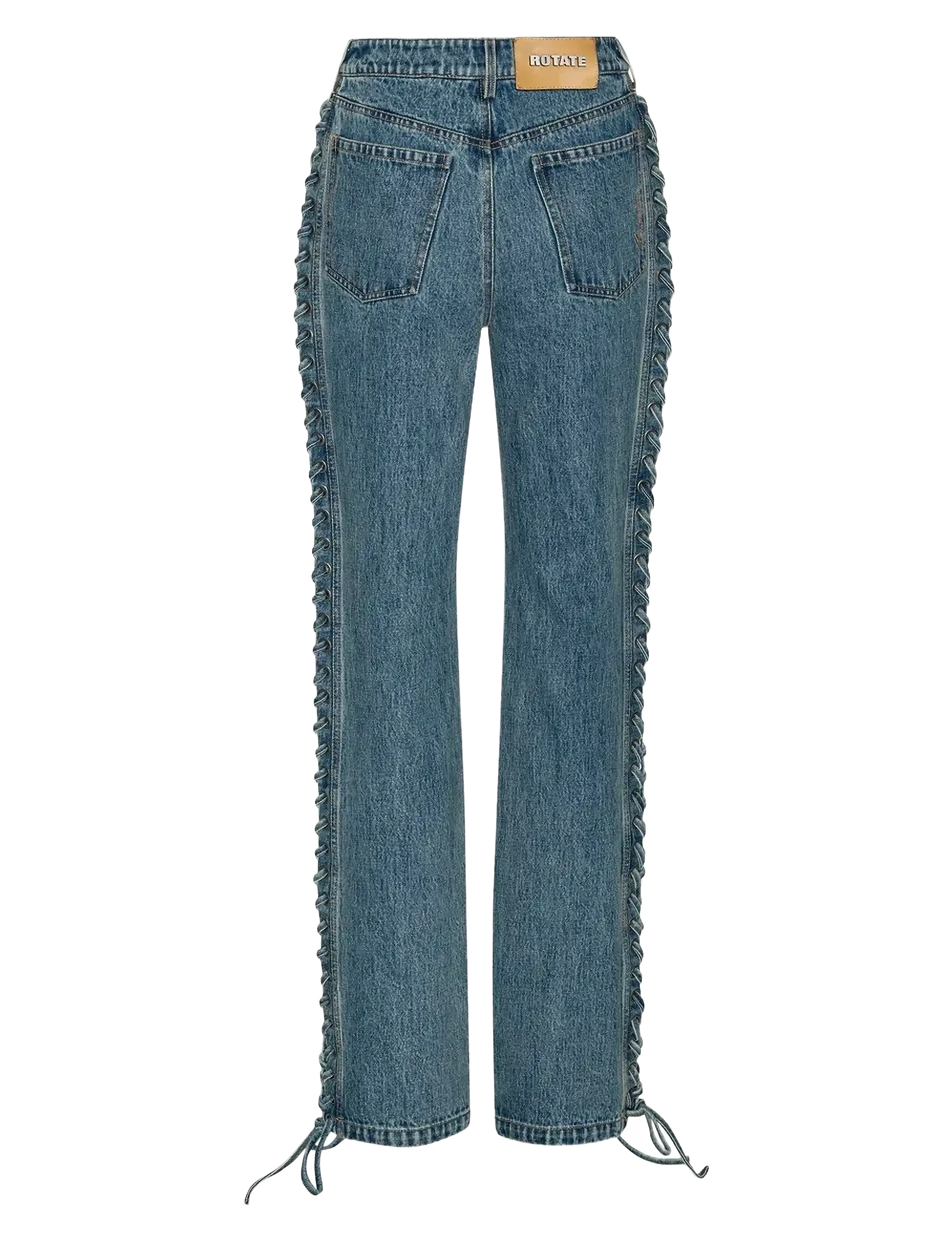 ROTATE - LACED STRAIGHT LEG JEANS - sirge säärega teksad - vintage blue, denim - 2
