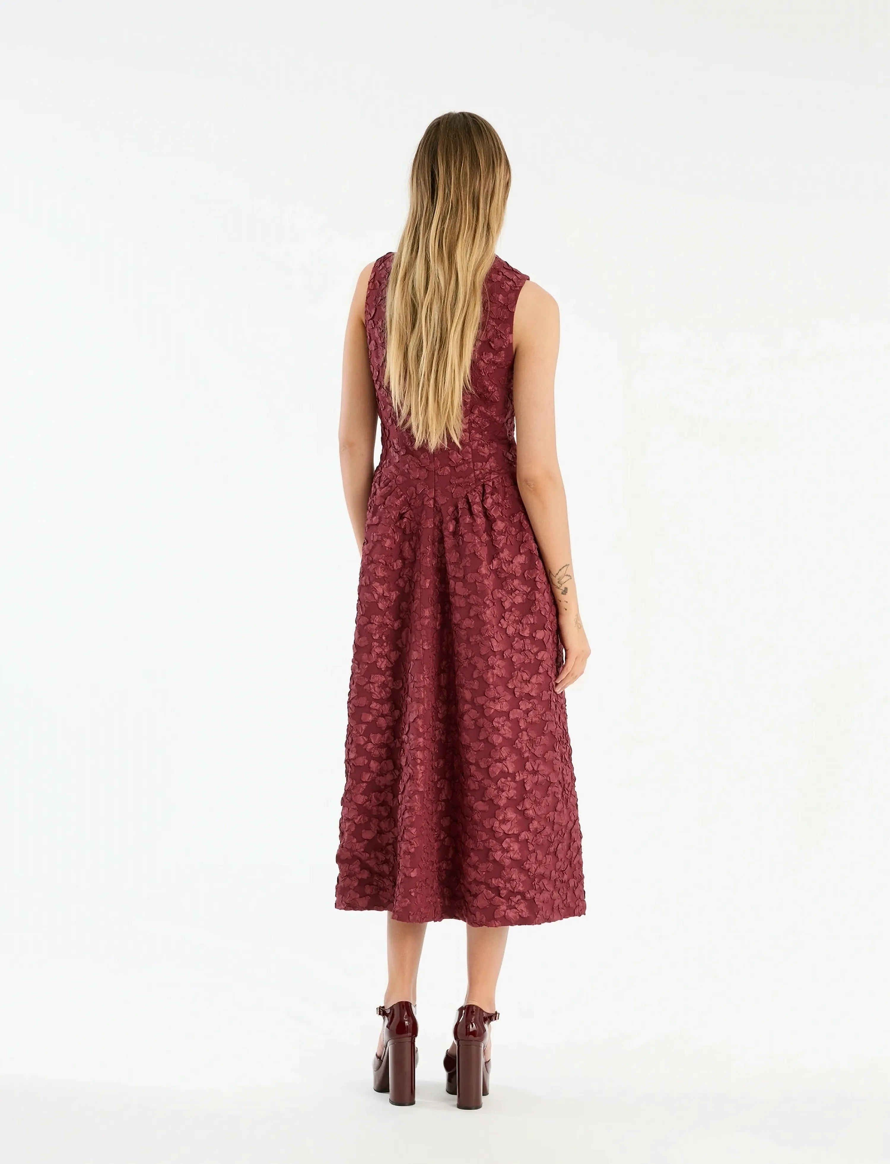 ROTATE - JACQUARD MIDI DRESS - zinfandel - 3