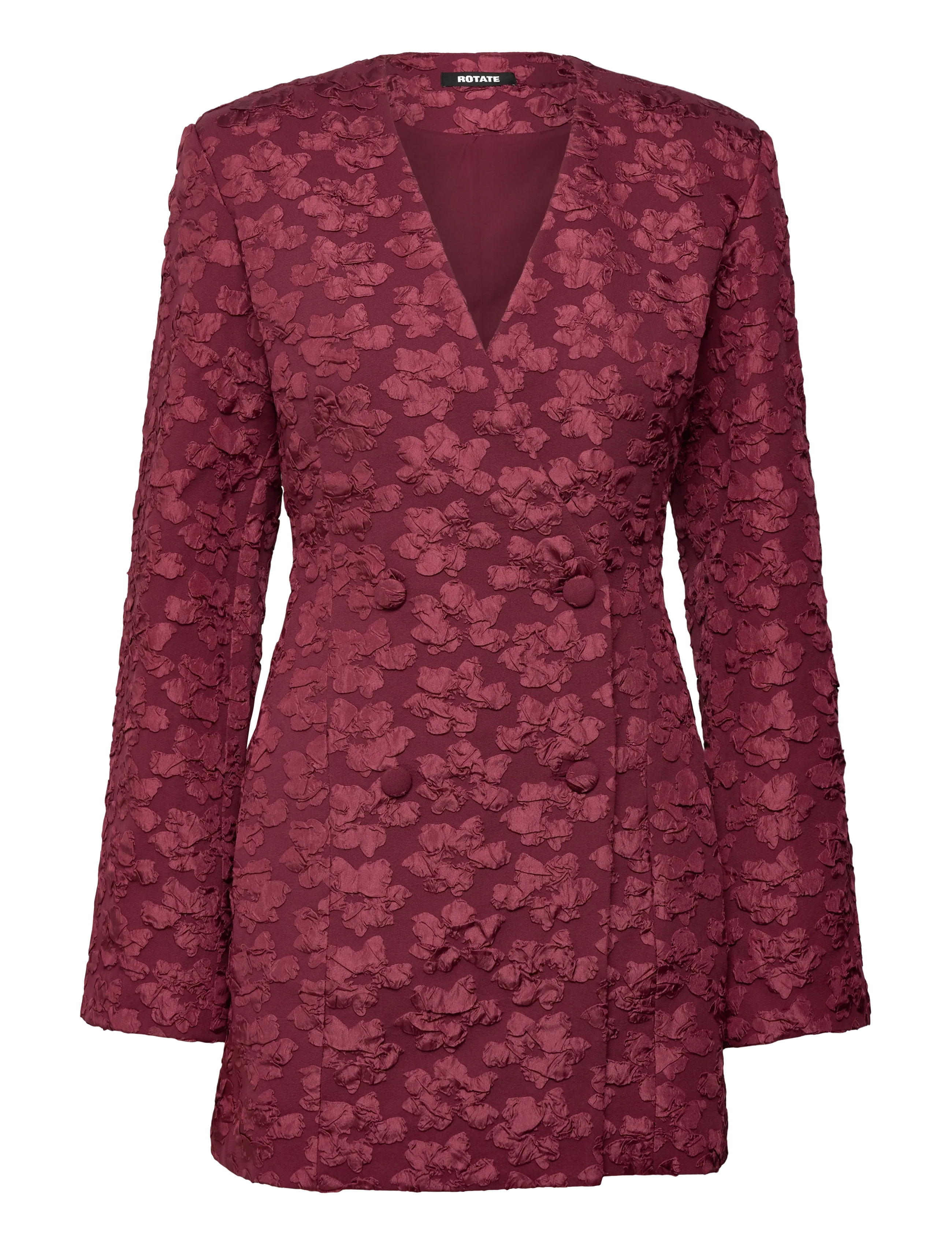 ROTATE Jacquard Blazer Kleid Burgundy - 34 - Damen