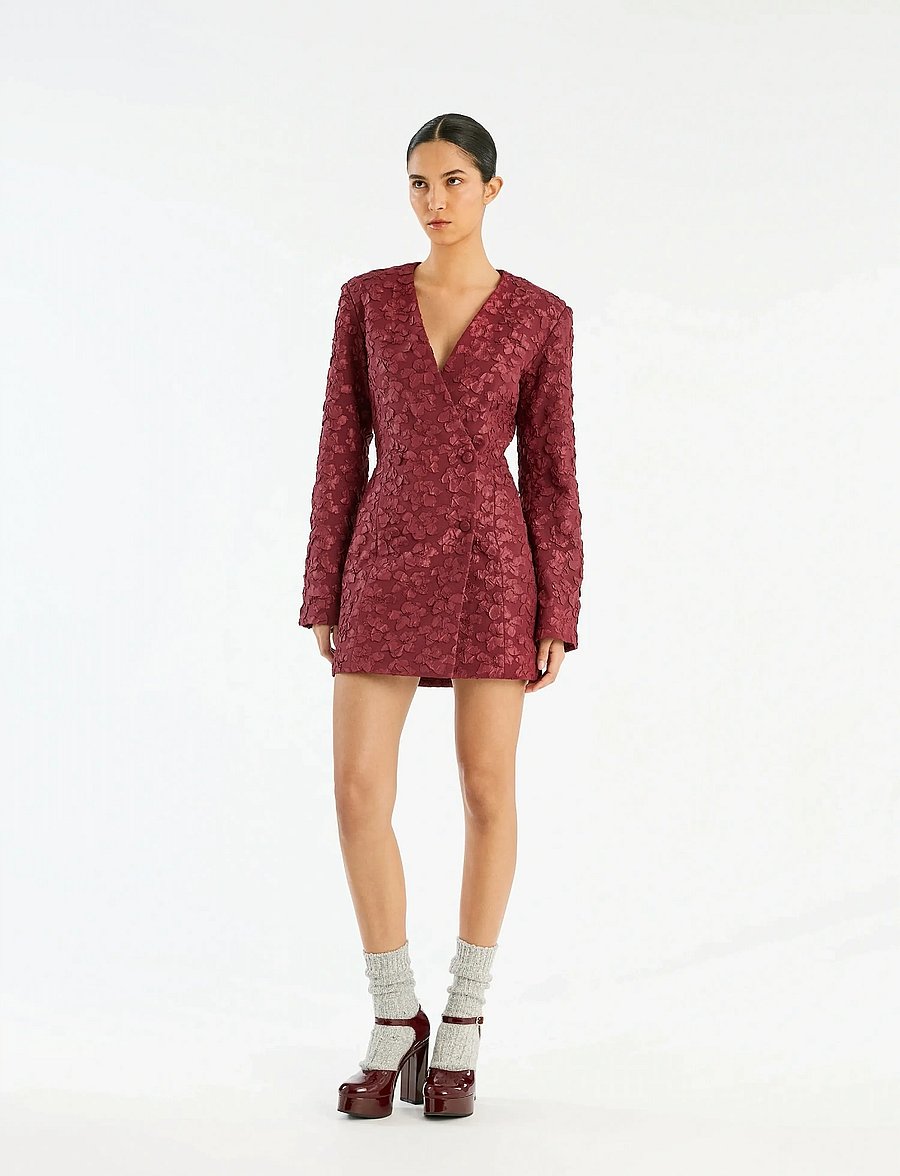 ROTATE - JACQUARD BLAZER DRESS - party dresses - zinfandel - 0