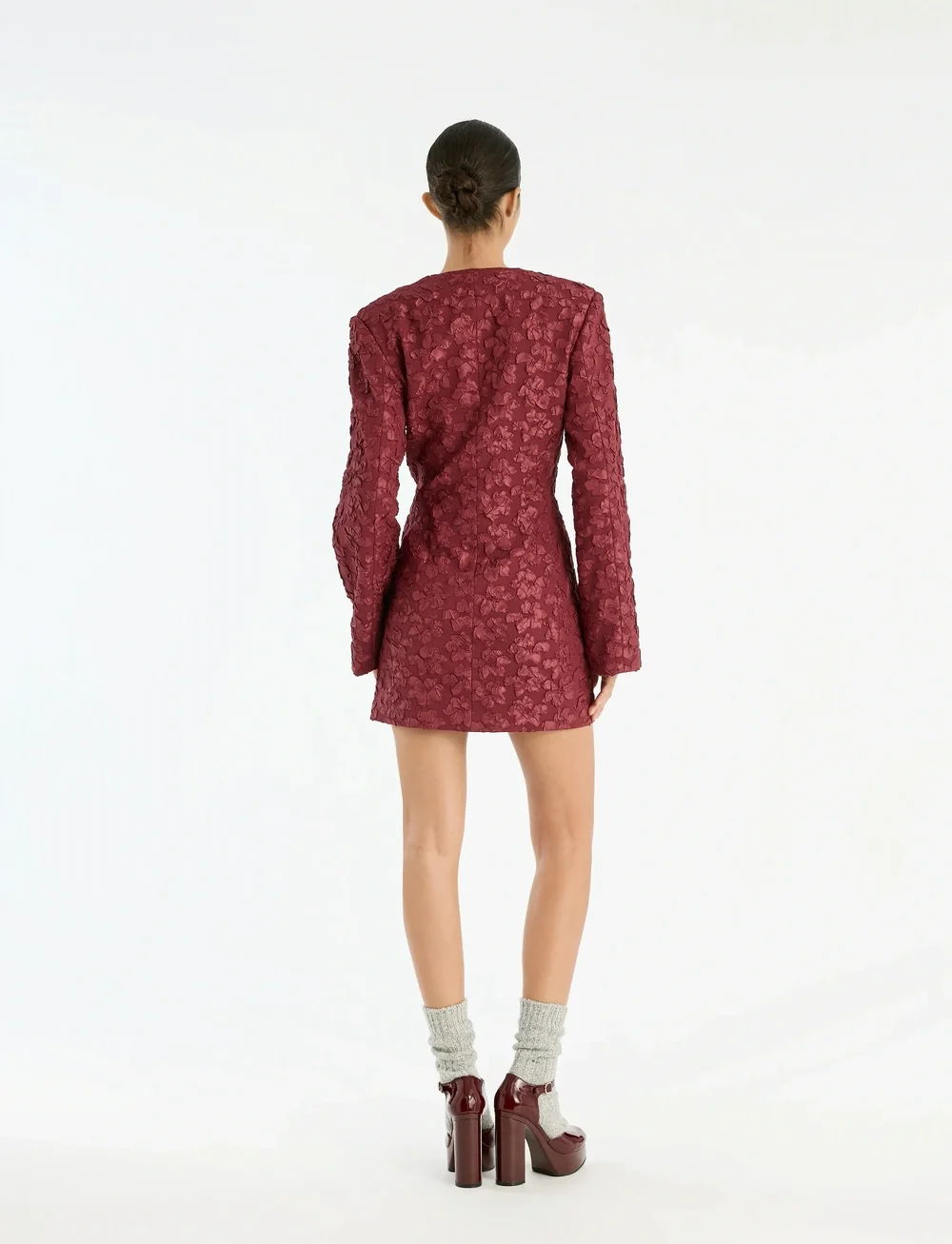 ROTATE Birger Christensen - JACQUARD BLAZER DRESS - zweireihige blazer - zinfandel - 3
